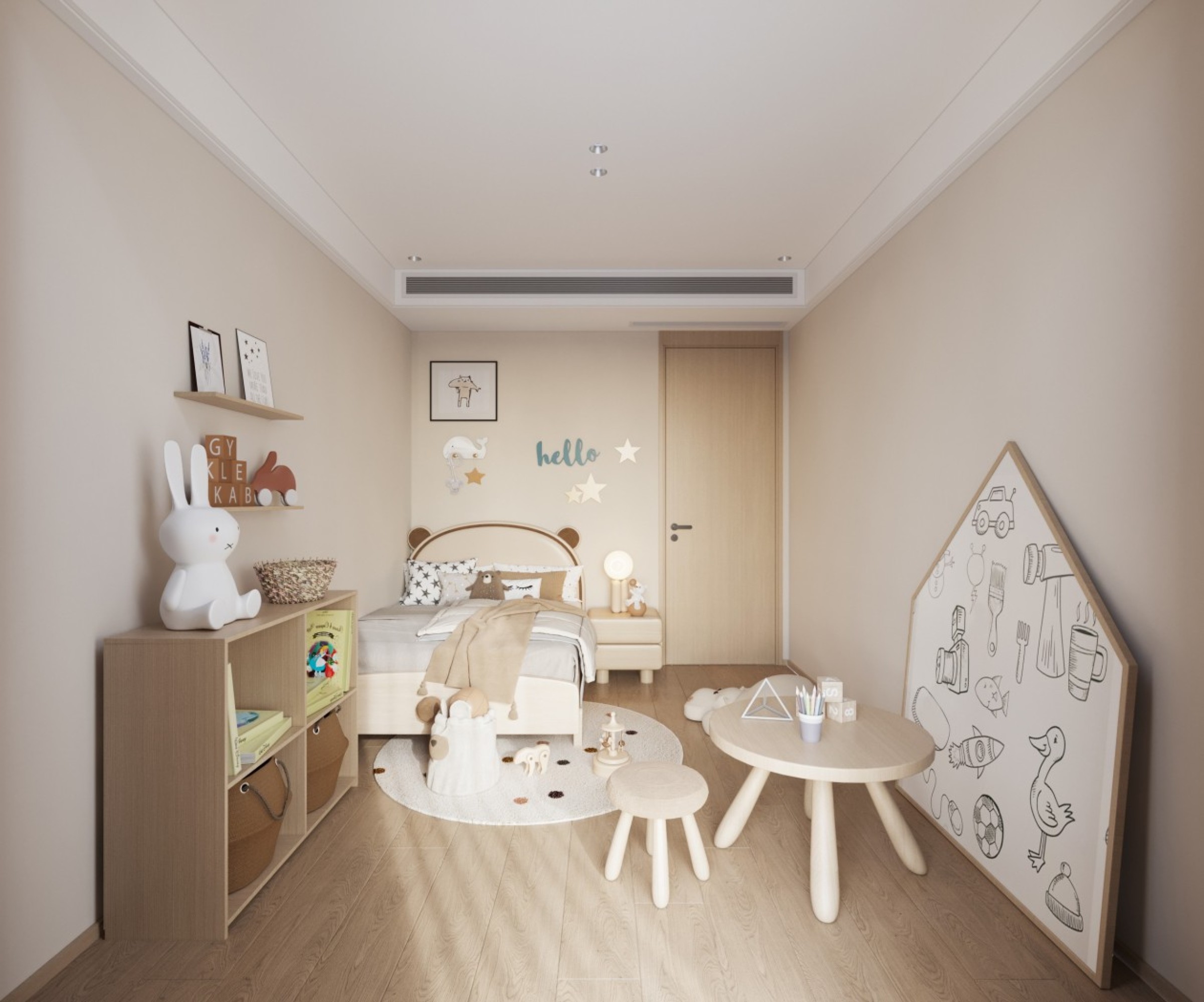 简约奶油风家装效果图[ID: 113460416]_建e效果图