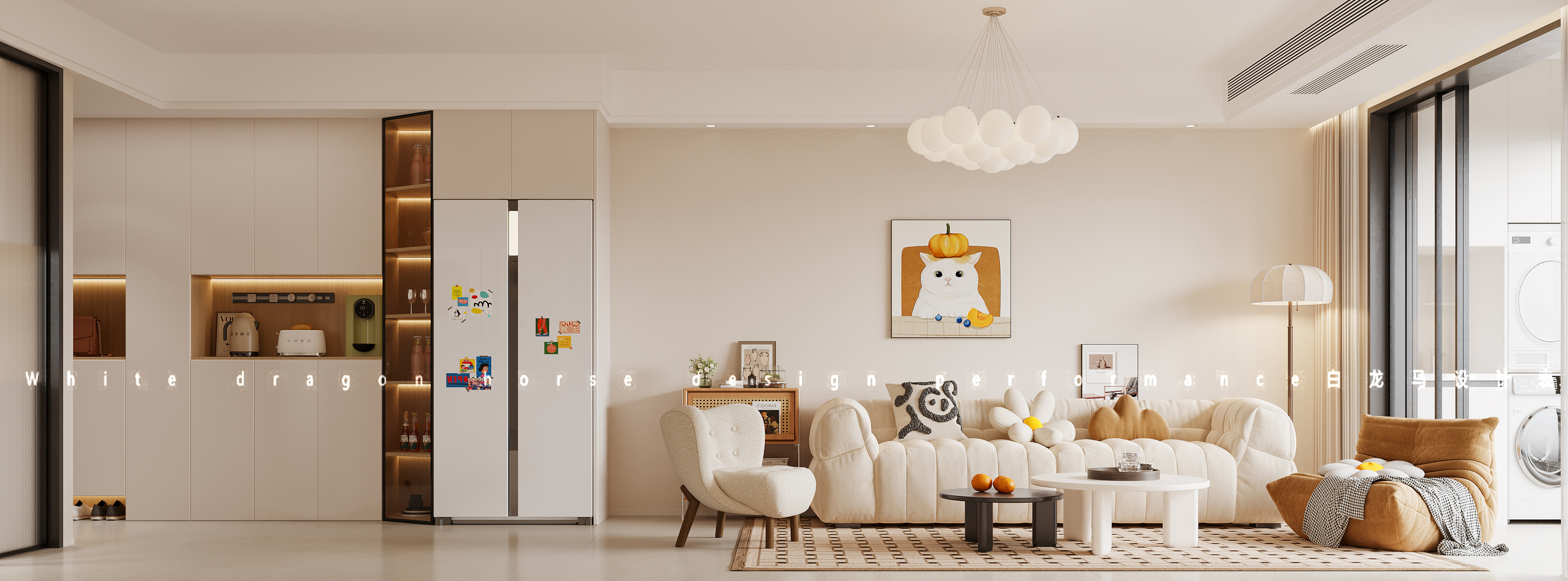 现代奶油风家装效果图[ID: 113460308]_建e效果图