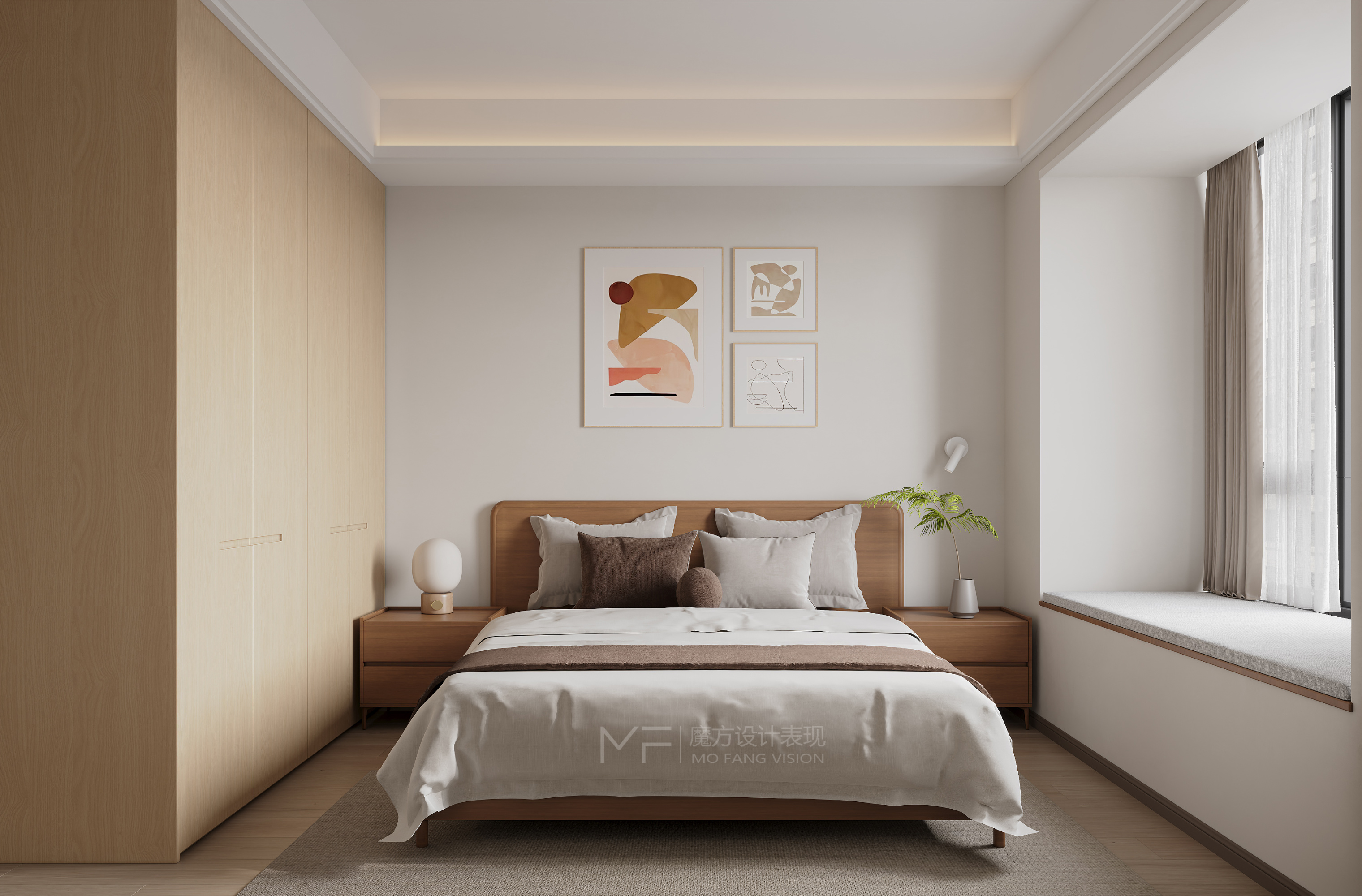 原木简约风家装效果图[ID: 113394906]_建e效果图