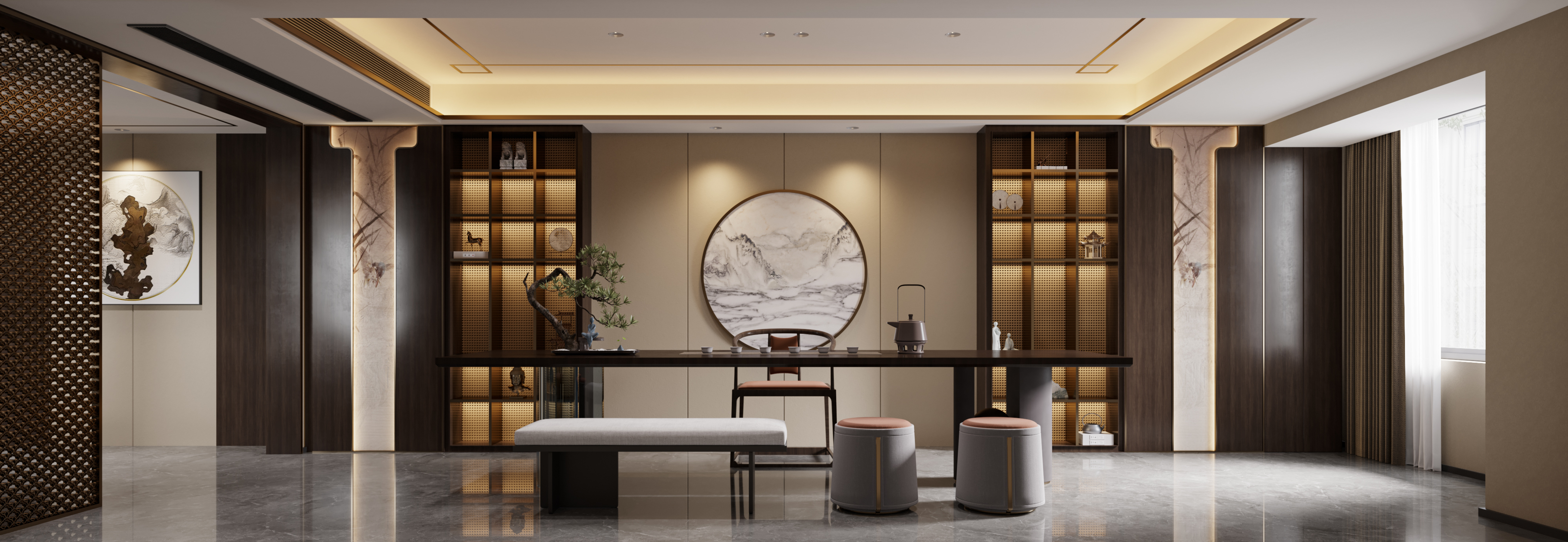 新中式家装效果图[ID: 113394717]_建e效果图
