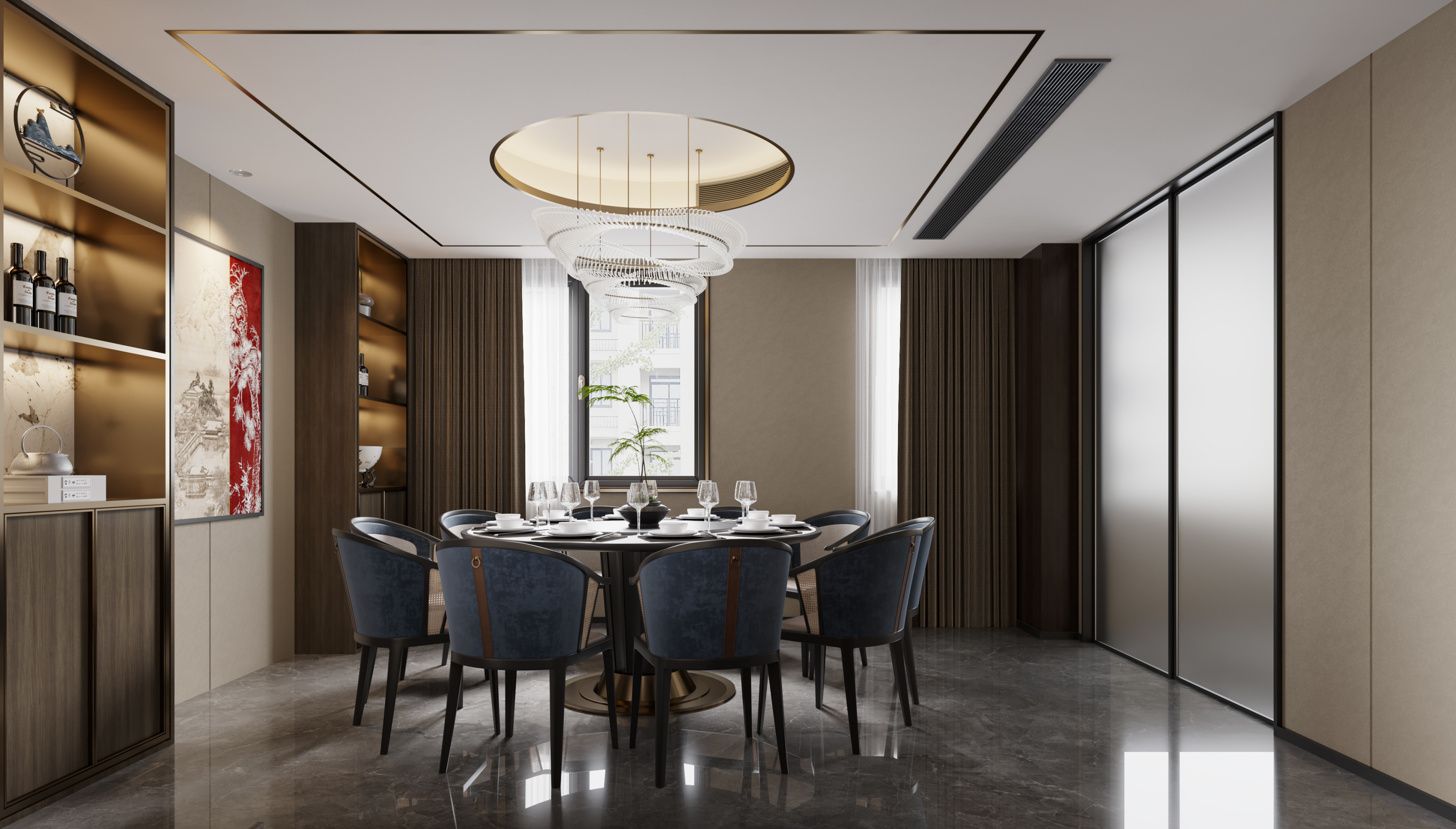 新中式家装效果图[ID: 113394717]_建e效果图