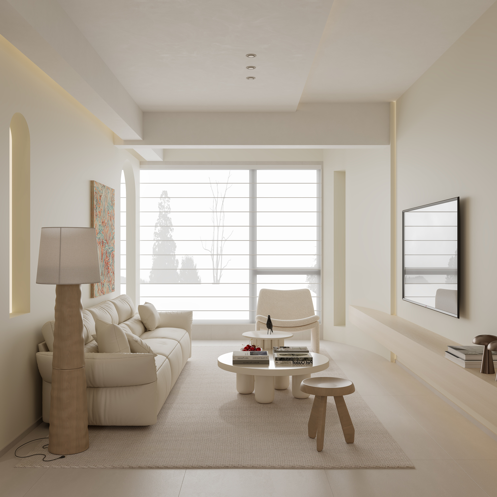 现代奶油风家装效果图[ID: 113394902]_建e效果图