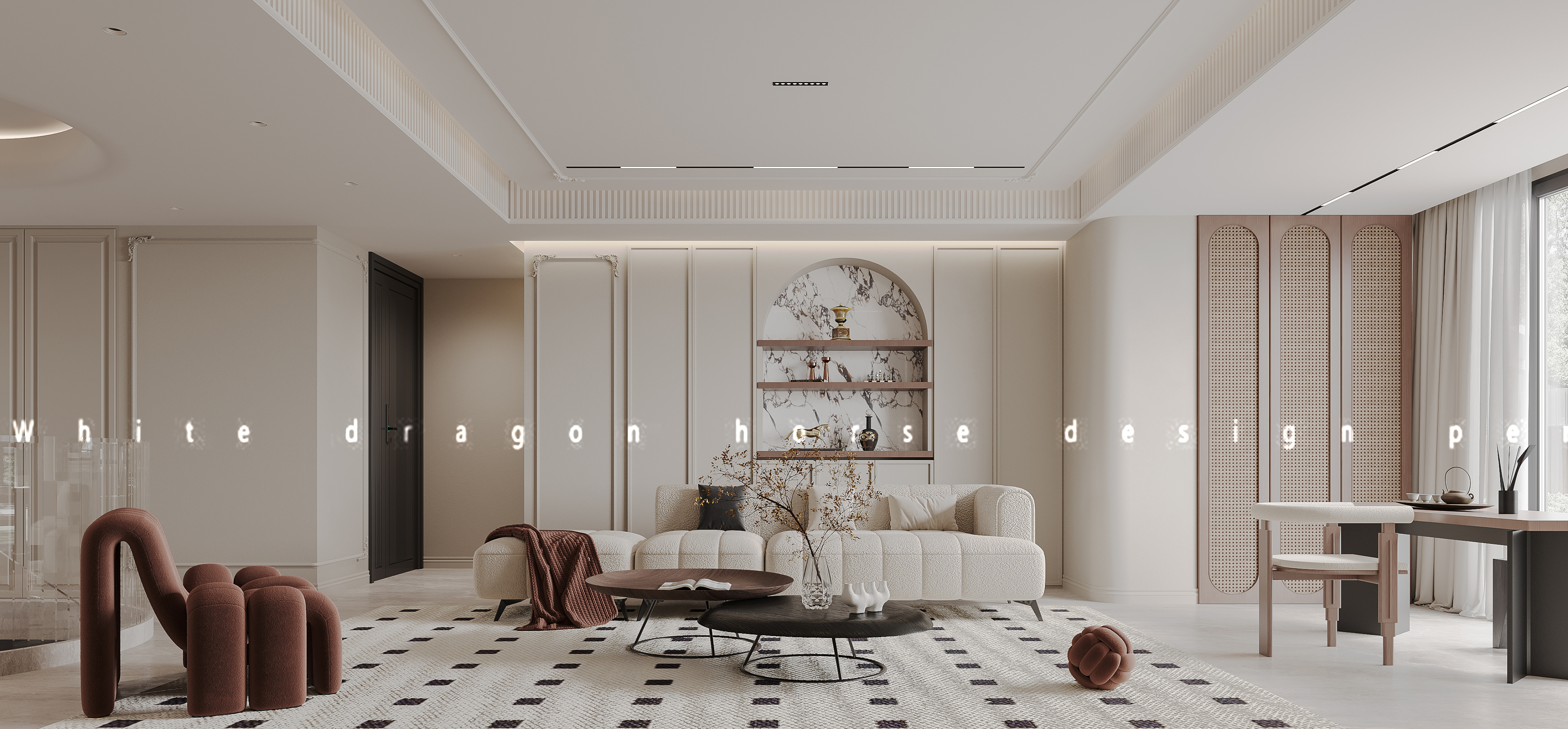 法式奶油风家装古效果图[ID: 114115644]_建e效果图