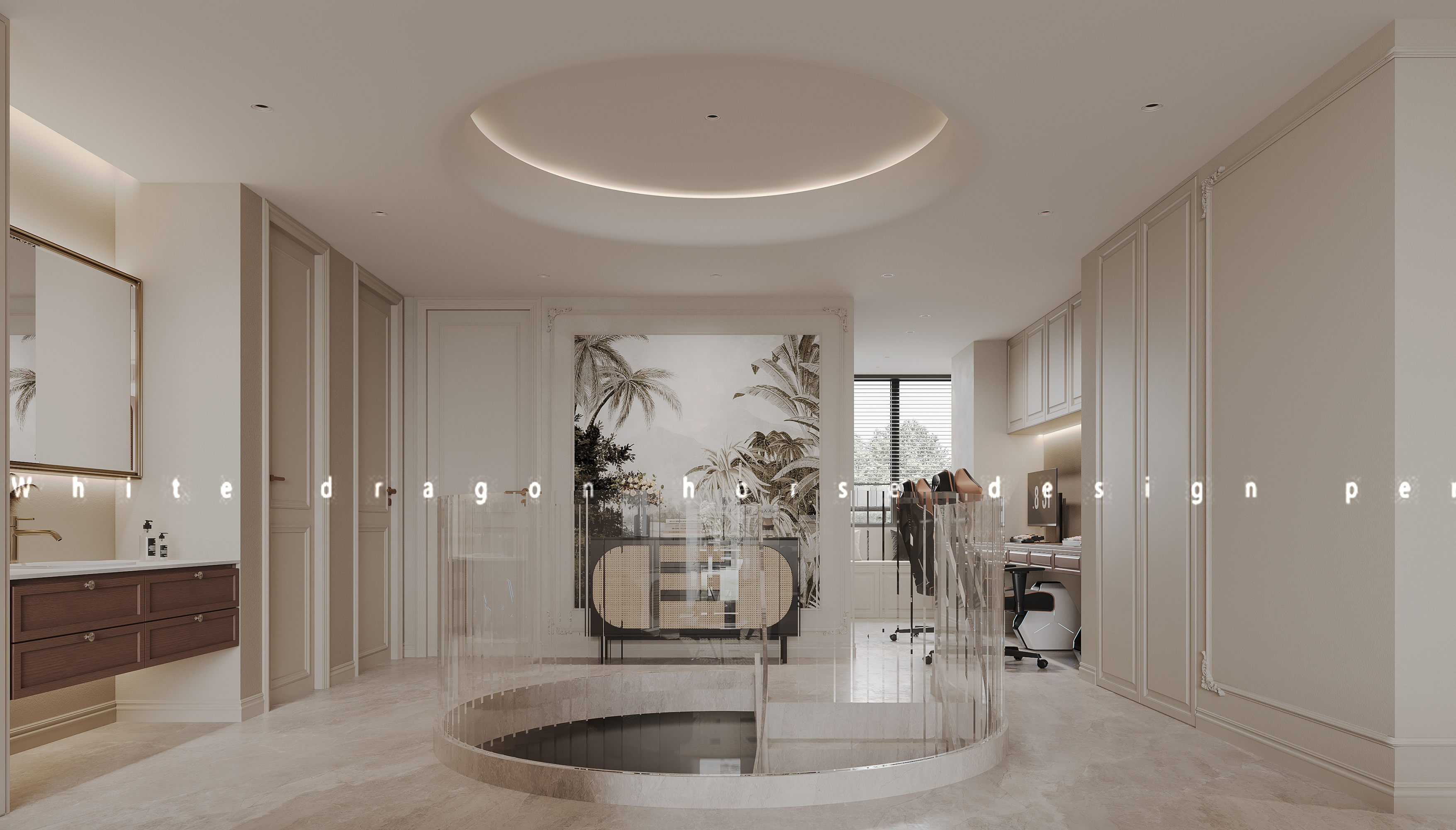法式奶油风家装古效果图[ID: 114115644]_建e效果图