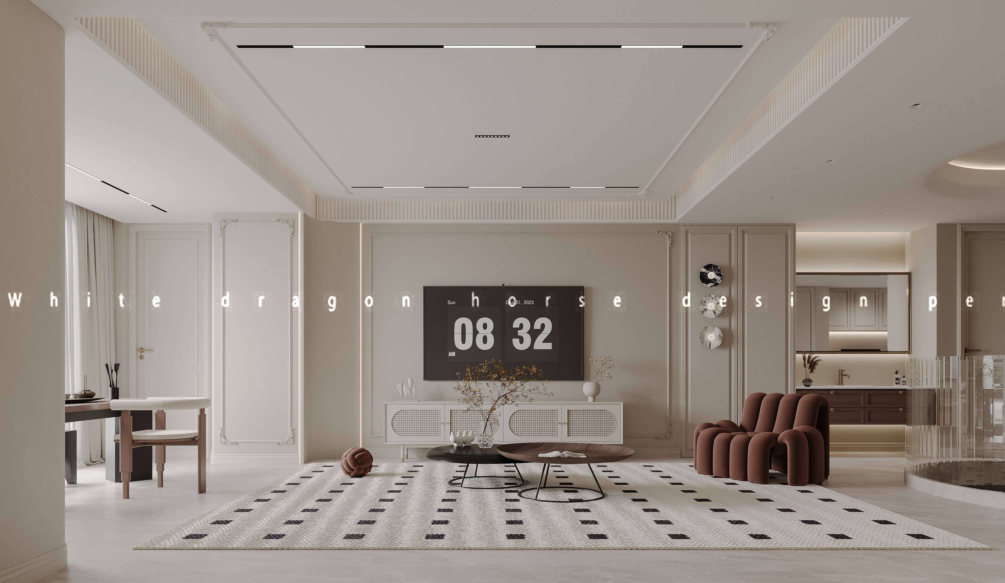 法式奶油风家装古效果图[ID: 114115644]_建e效果图