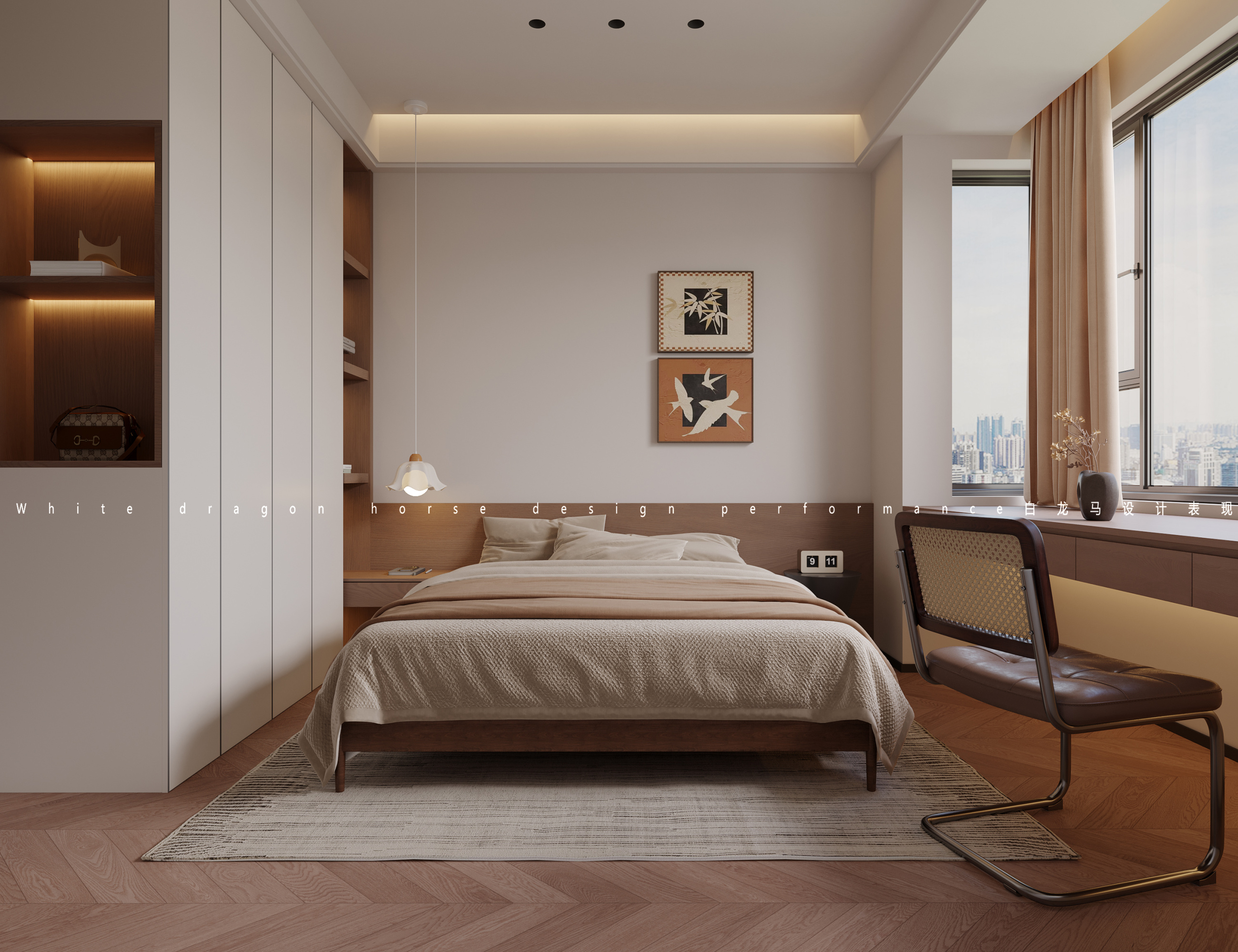 中古奶油风家装效果图[ID: 114115718]_建e效果图