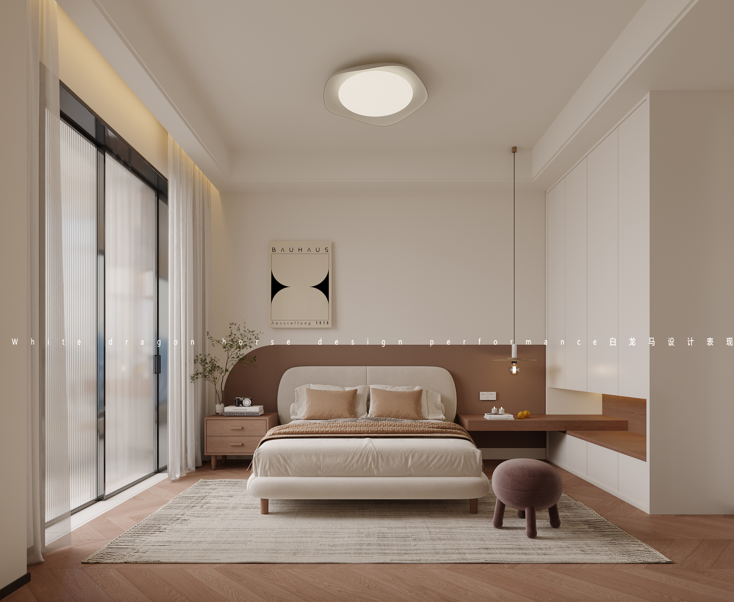 中古奶油风家装效果图[ID: 114115718]_建e效果图