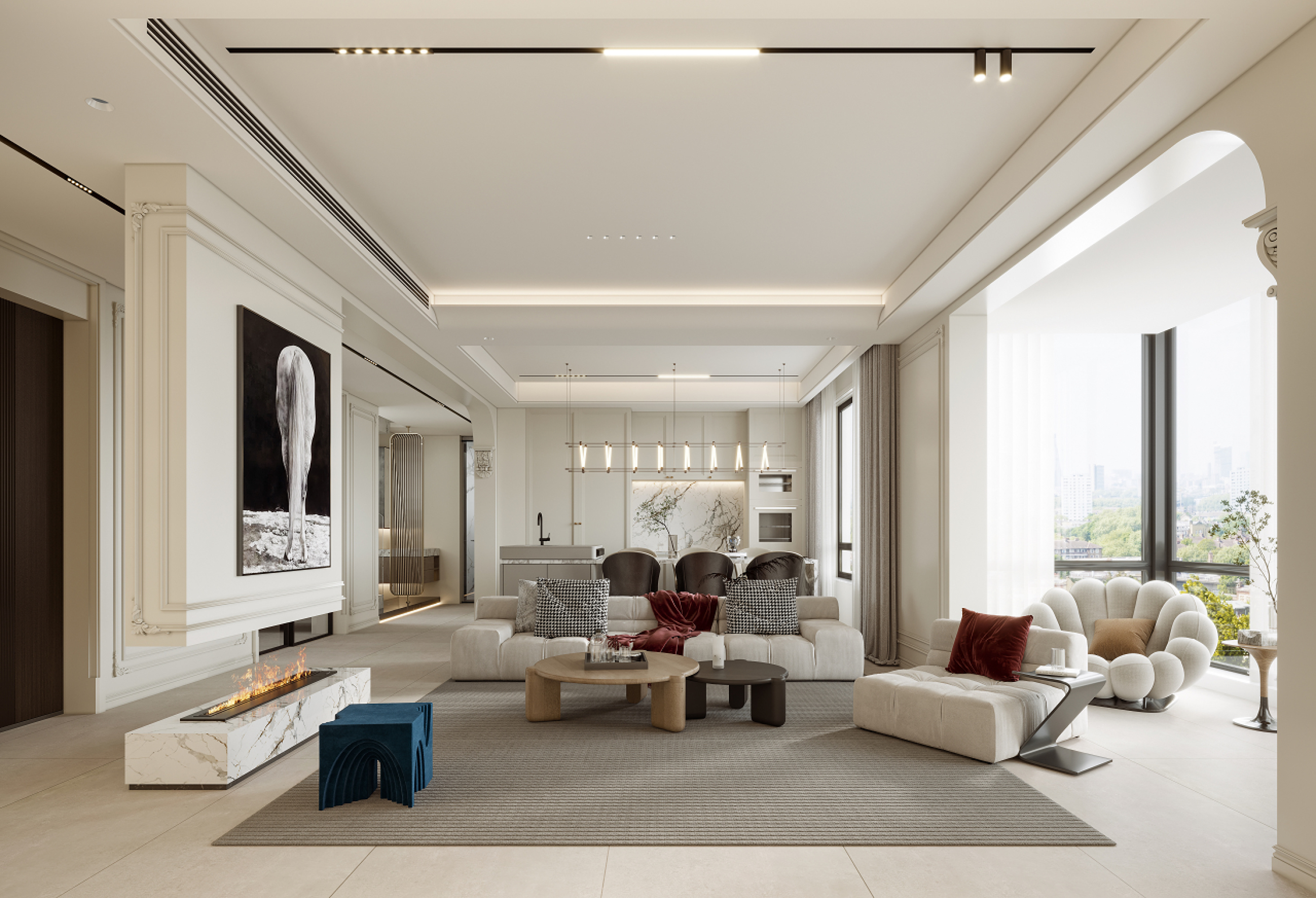 法式奶油风家装效果图[ID: 114050203]_建e效果图