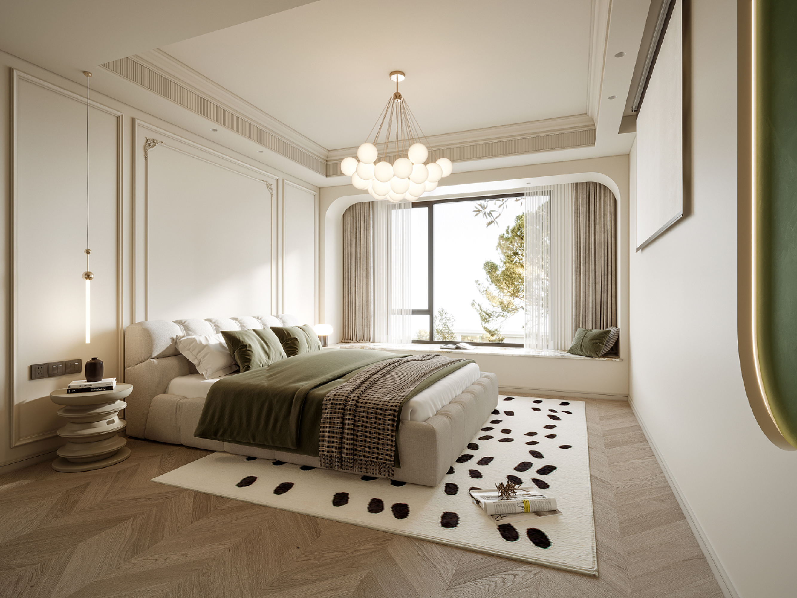 法式奶油风家装效果图[ID: 114050203]_建e效果图