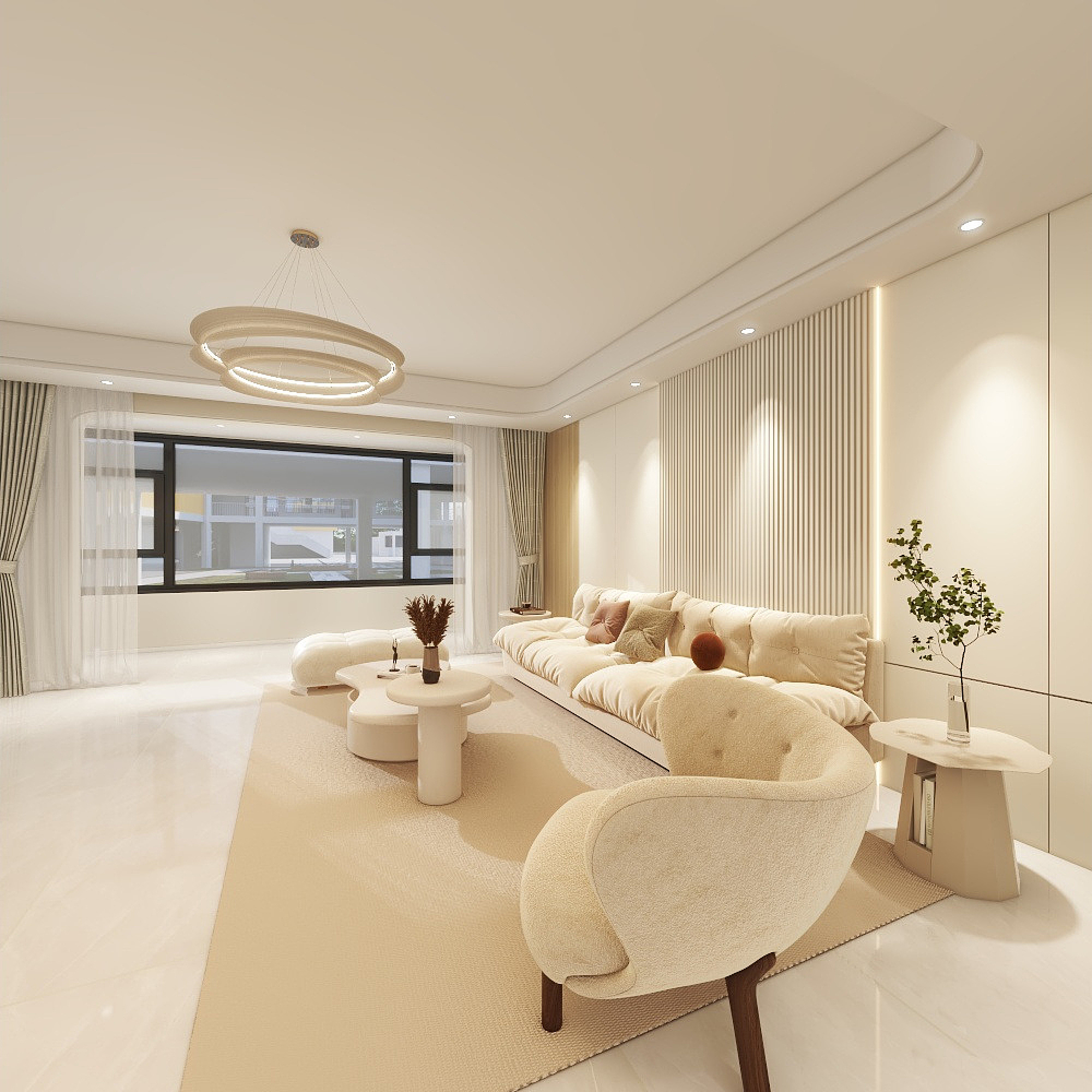 奶油风家装效果图[ID: 114050191]_建e效果图