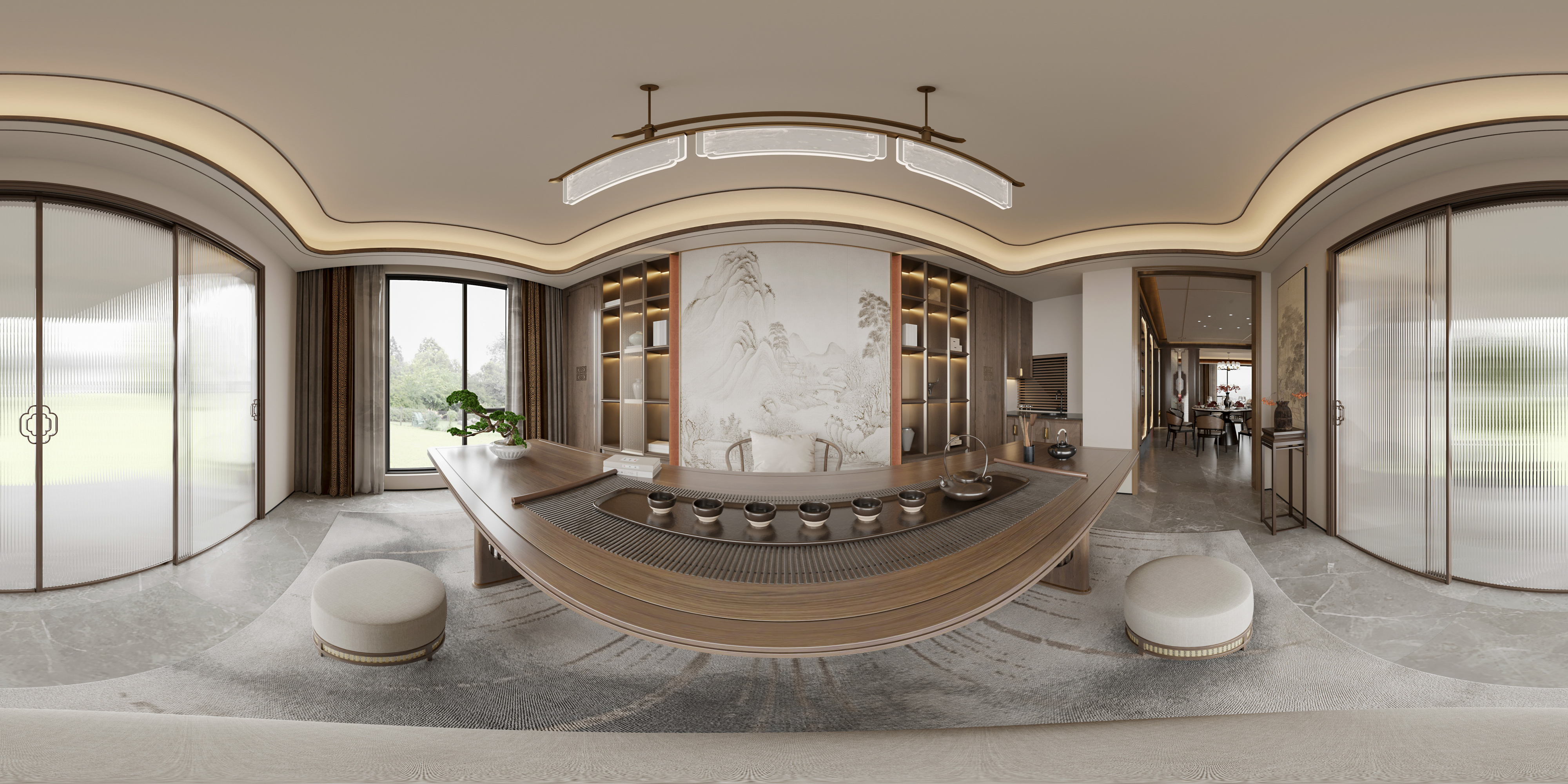 新中式家装效果图[ID: 114050259]_建e效果图
