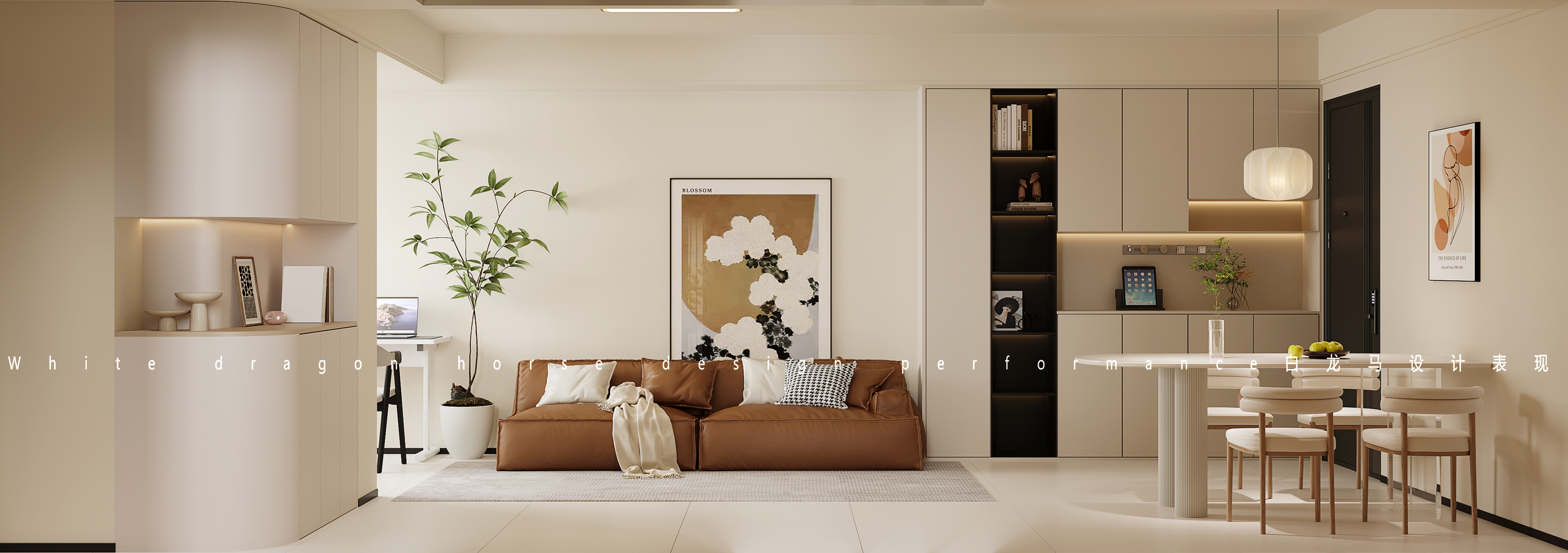奶油复古风家装效果图[ID: 114050130]_建e效果图