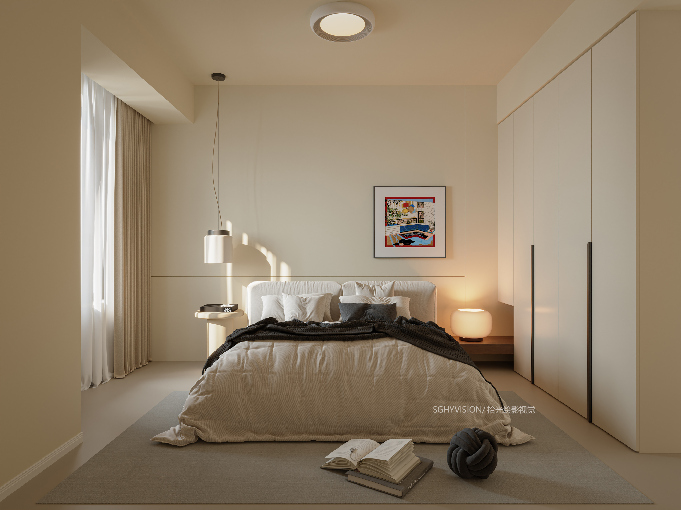 奶油中古风家装效果图[ID: 114050164]_建e效果图