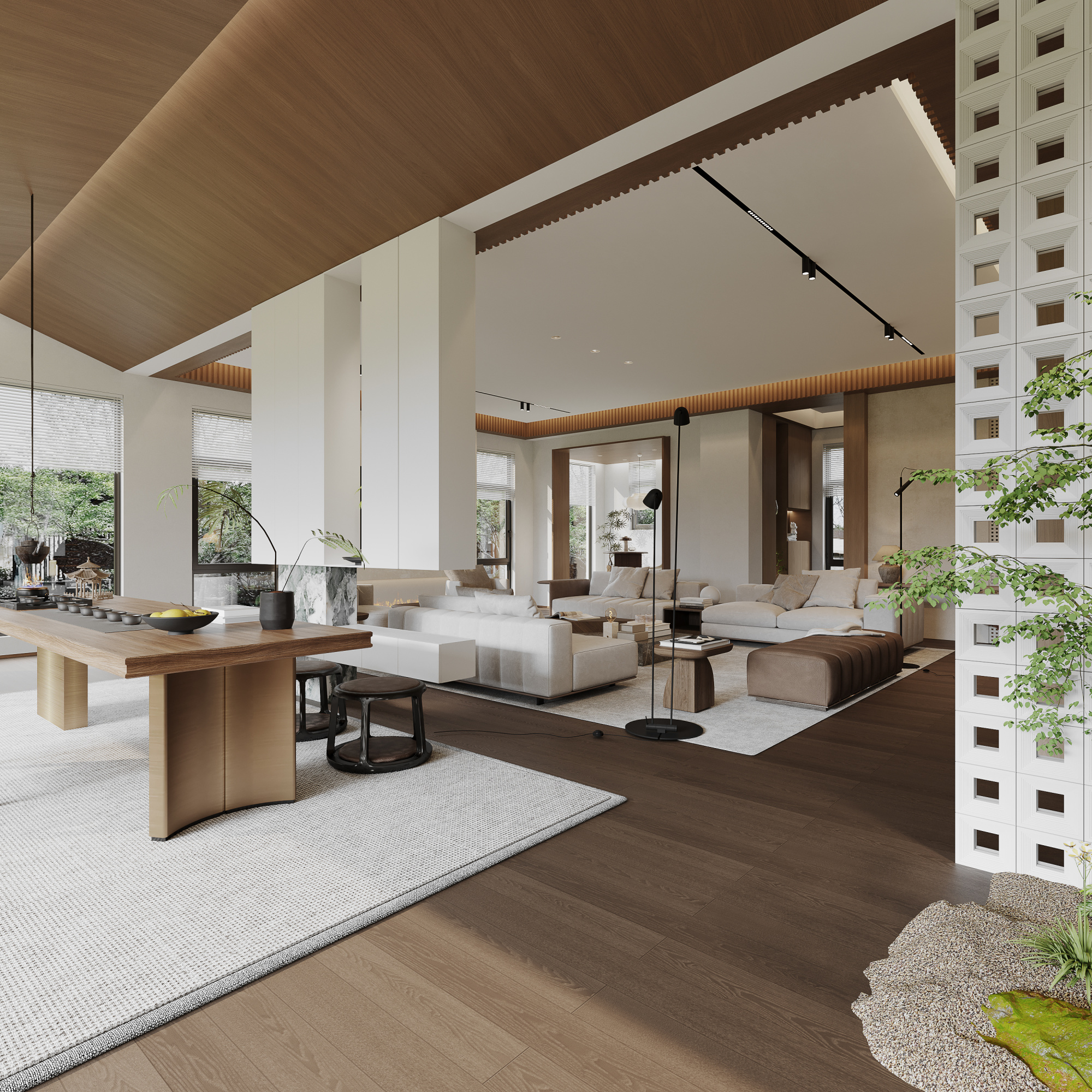 现代原木家装效果图[ID: 114050295]_建e效果图