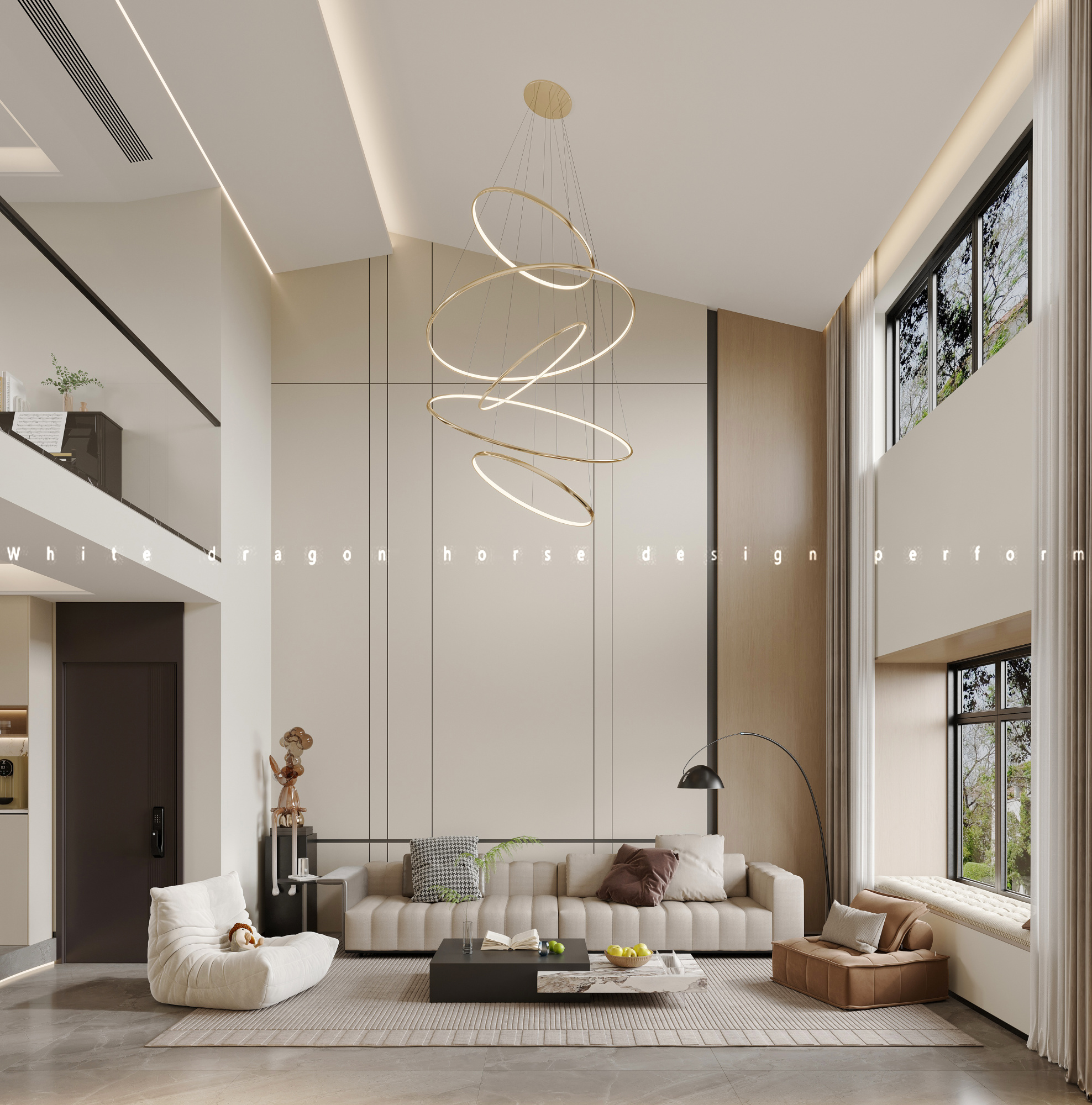 现代挑空别墅效果图[ID: 114246792]_建e效果图