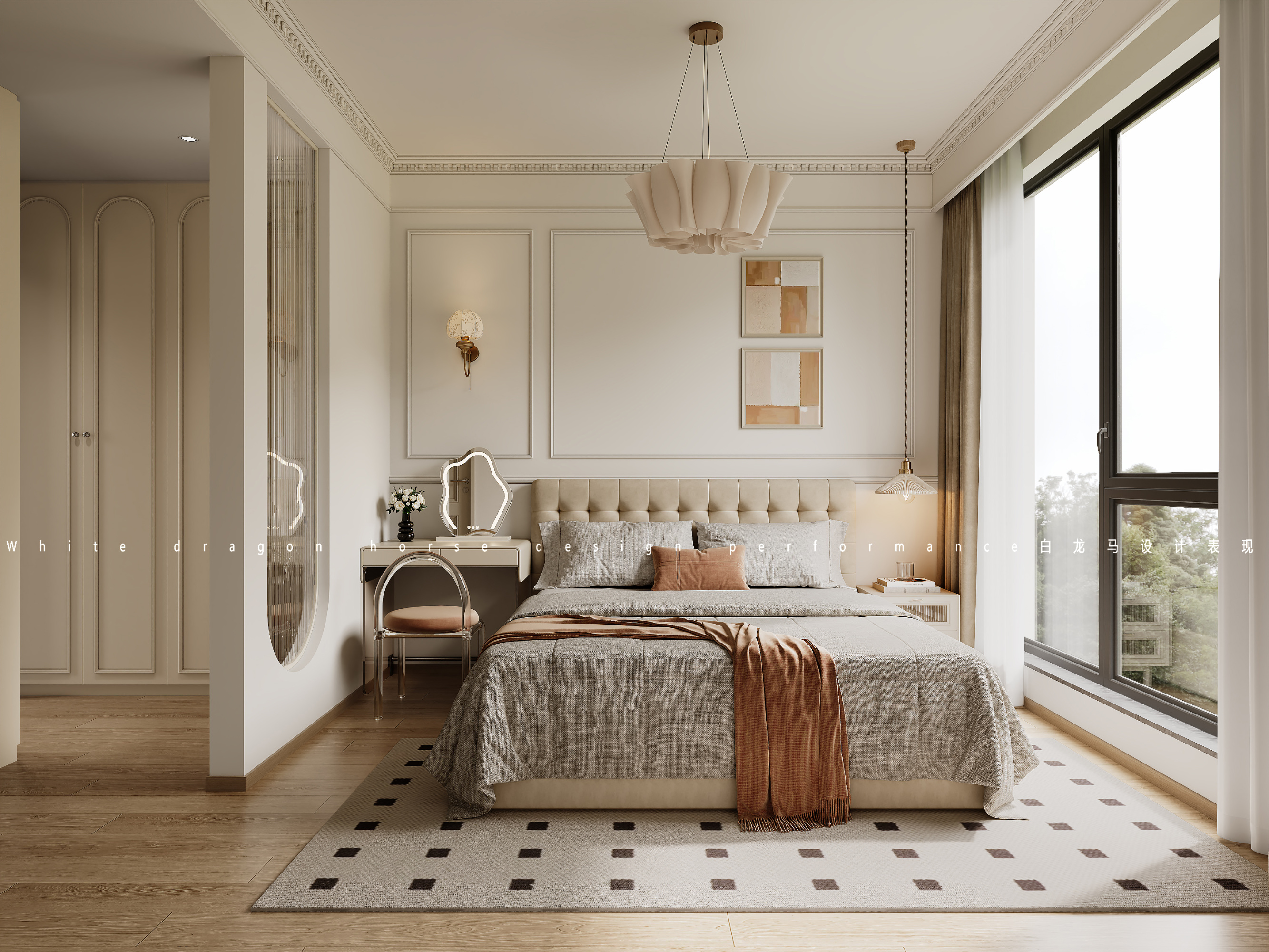 法式奶油风家装效果图[ID: 114246685]_建e效果图