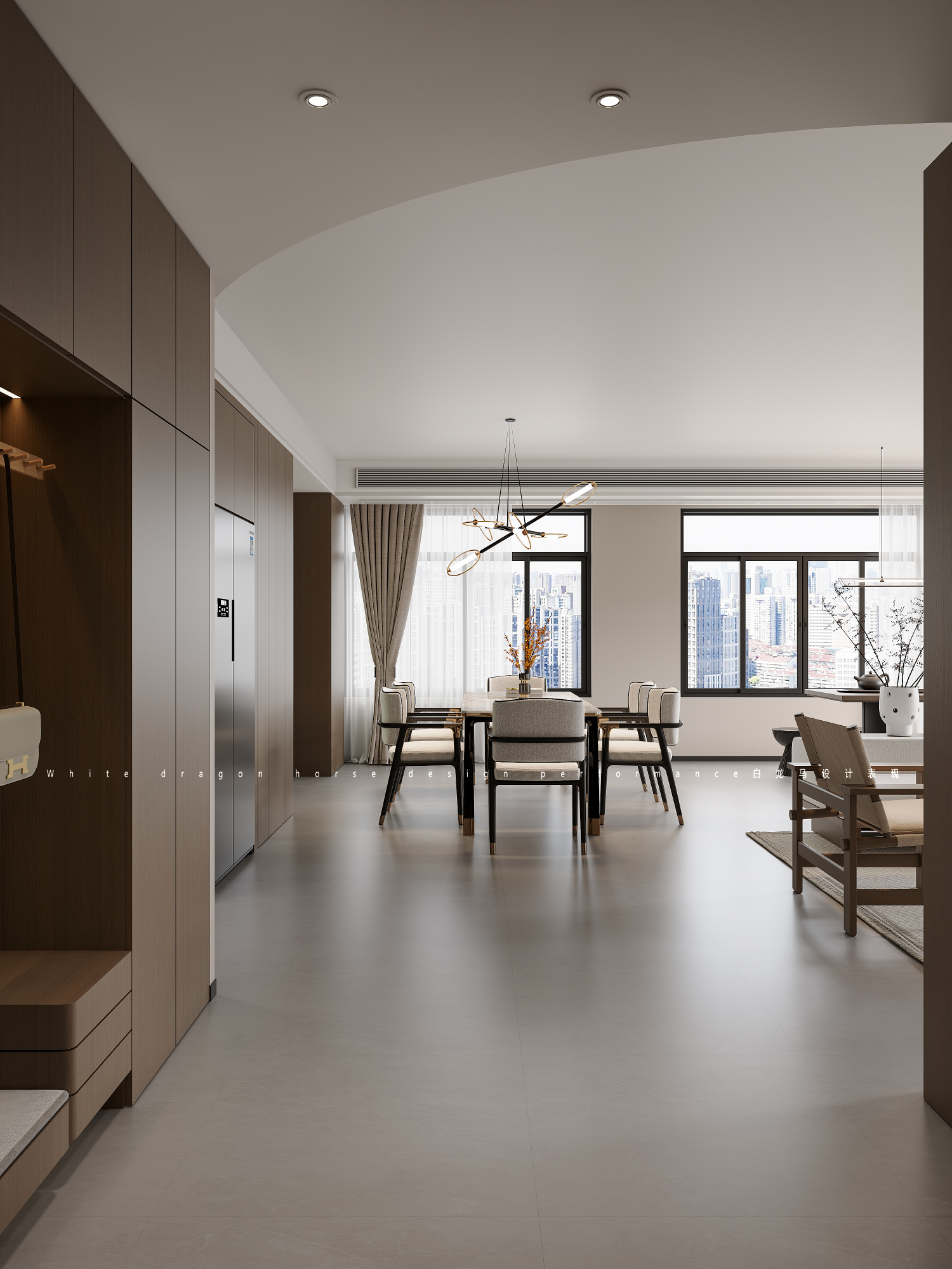 新中式客餐厅效果图[ID: 114246688]_建e效果图