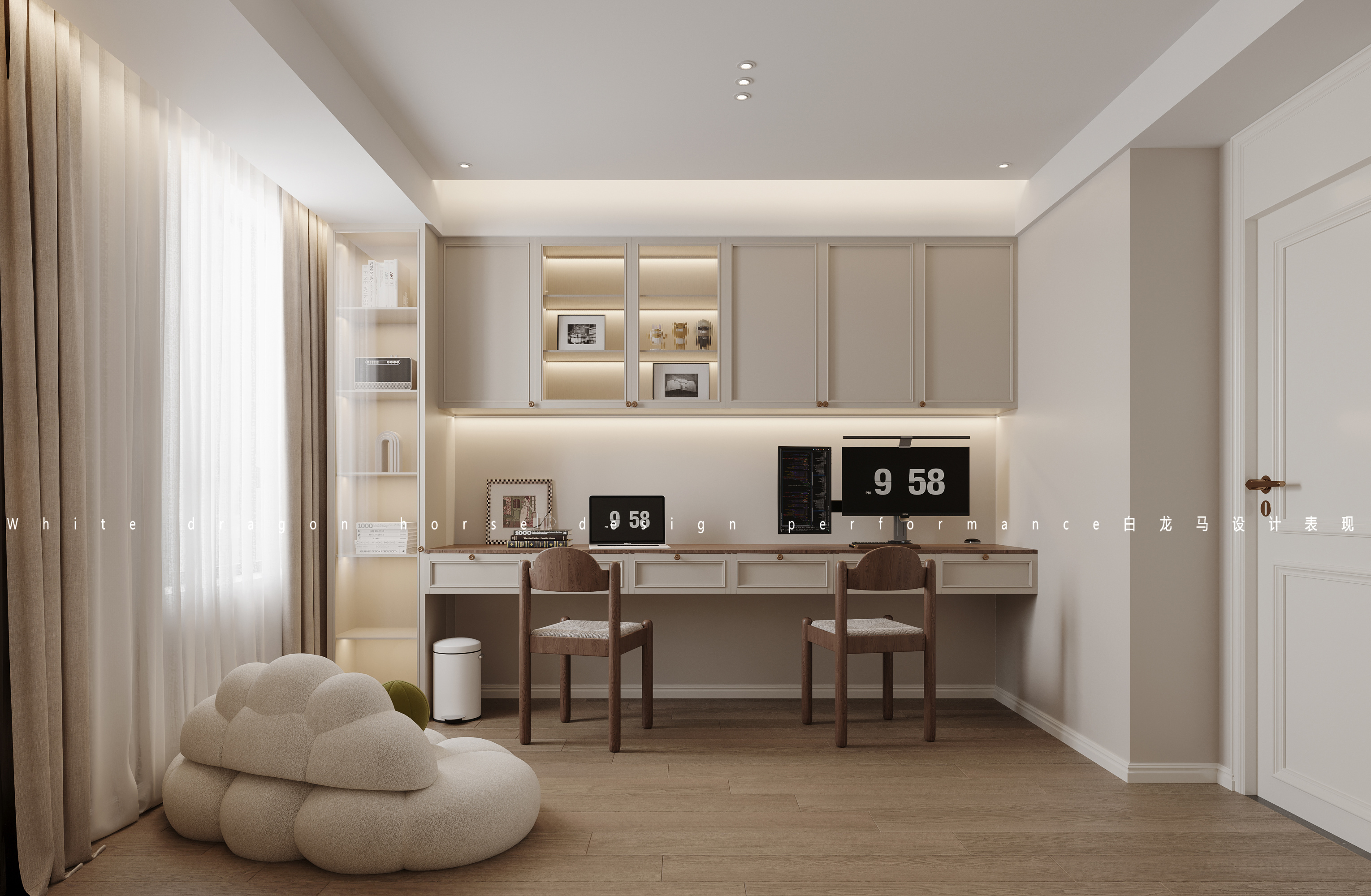 轻法式奶油风家装效果图[ID: 114246775]_建e效果图