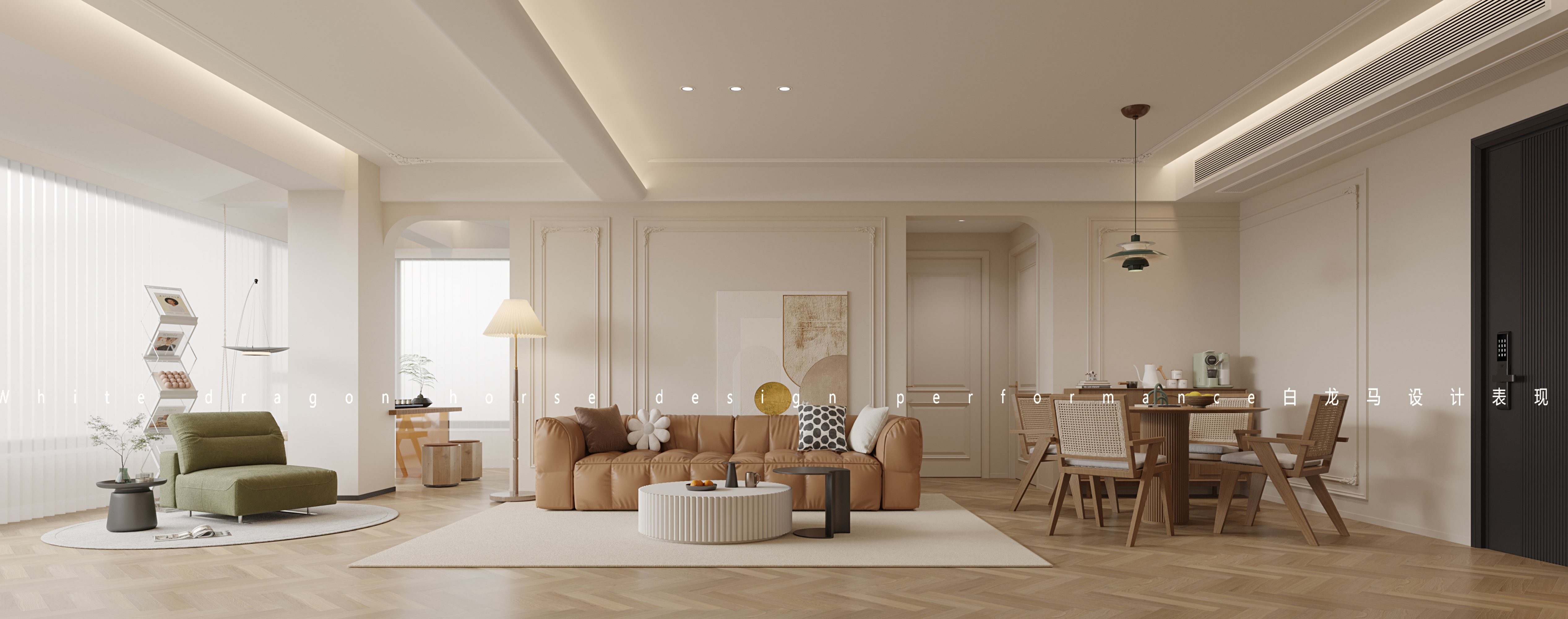 奶油轻法式家装效果图[ID: 114181320]_建e效果图