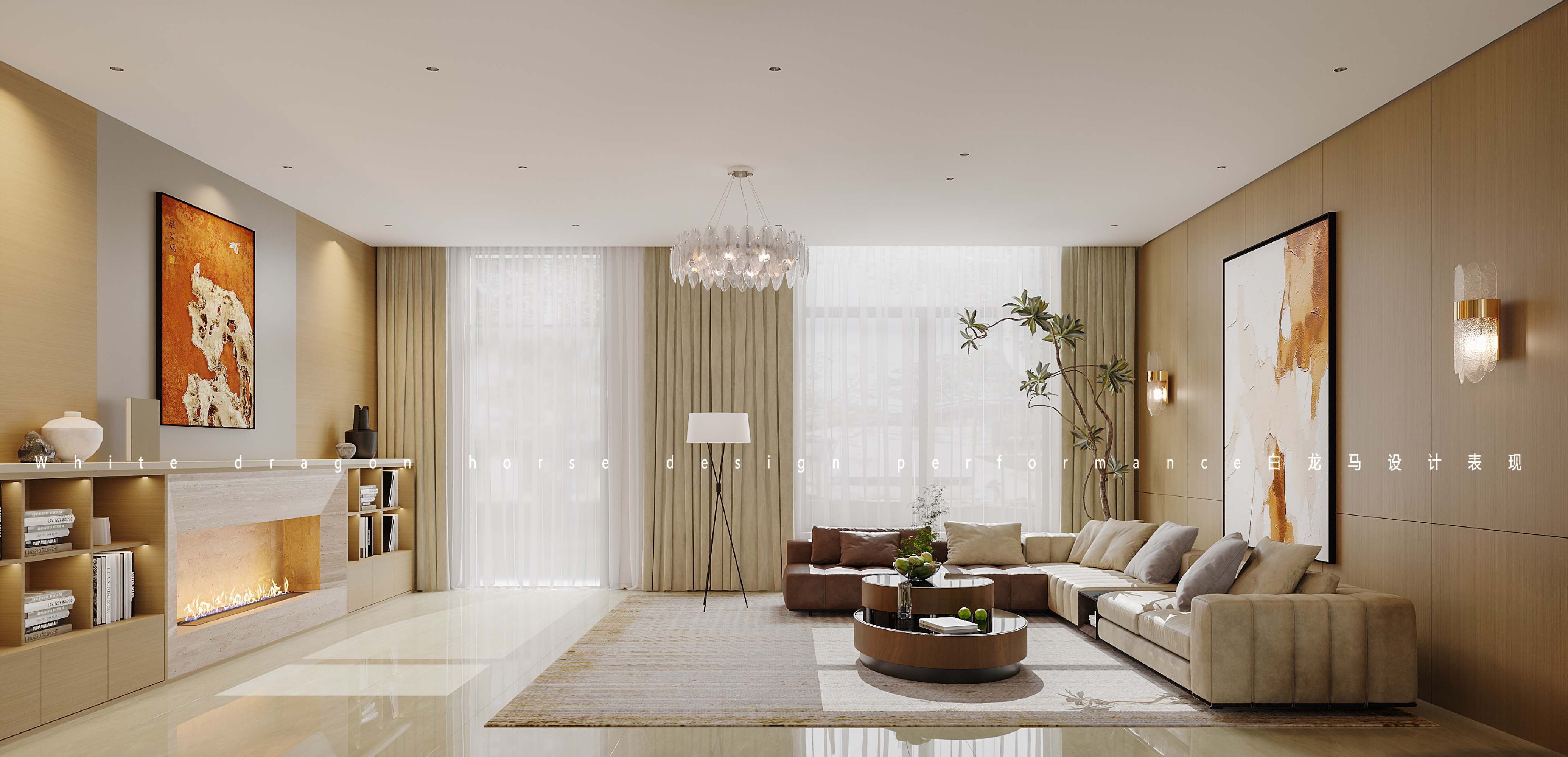 现代原木混搭风家装效果图[ID: 114181228]_建e效果图