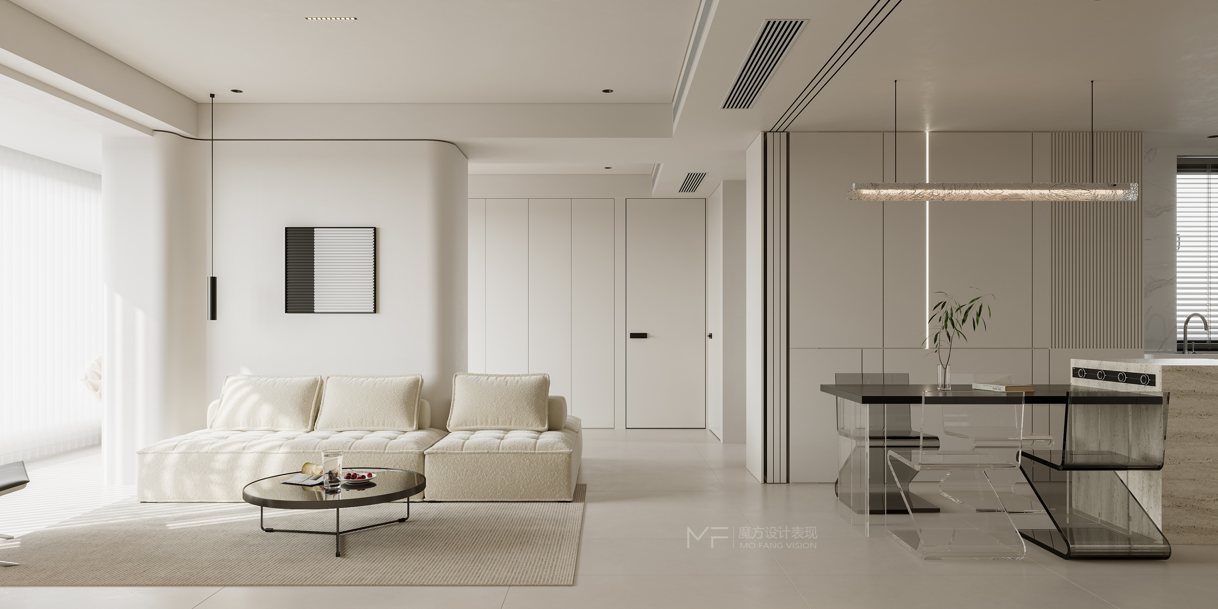 极简奶油风家装效果图[ID: 114181282]_建e效果图