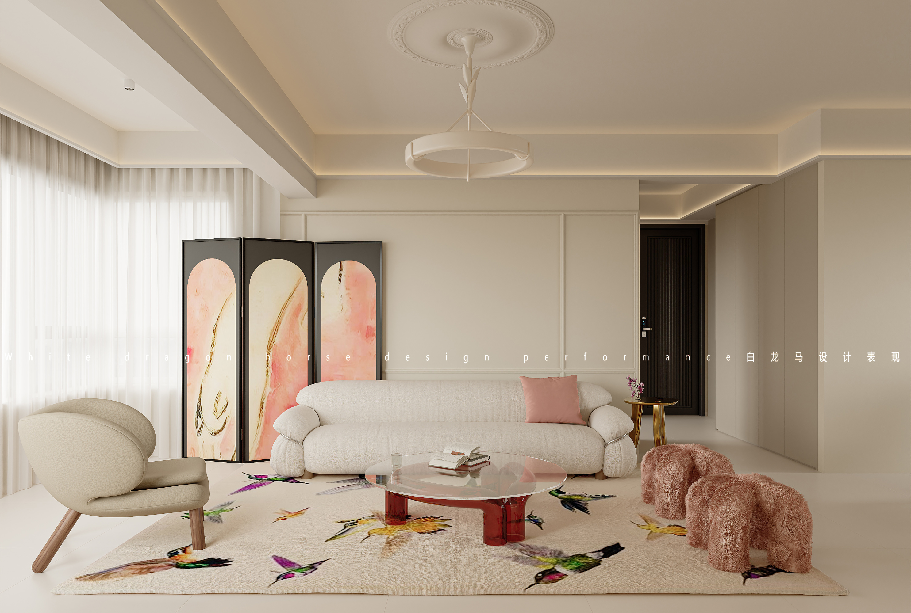 奶油中古风家装效果图[ID: 113853577]_建e效果图