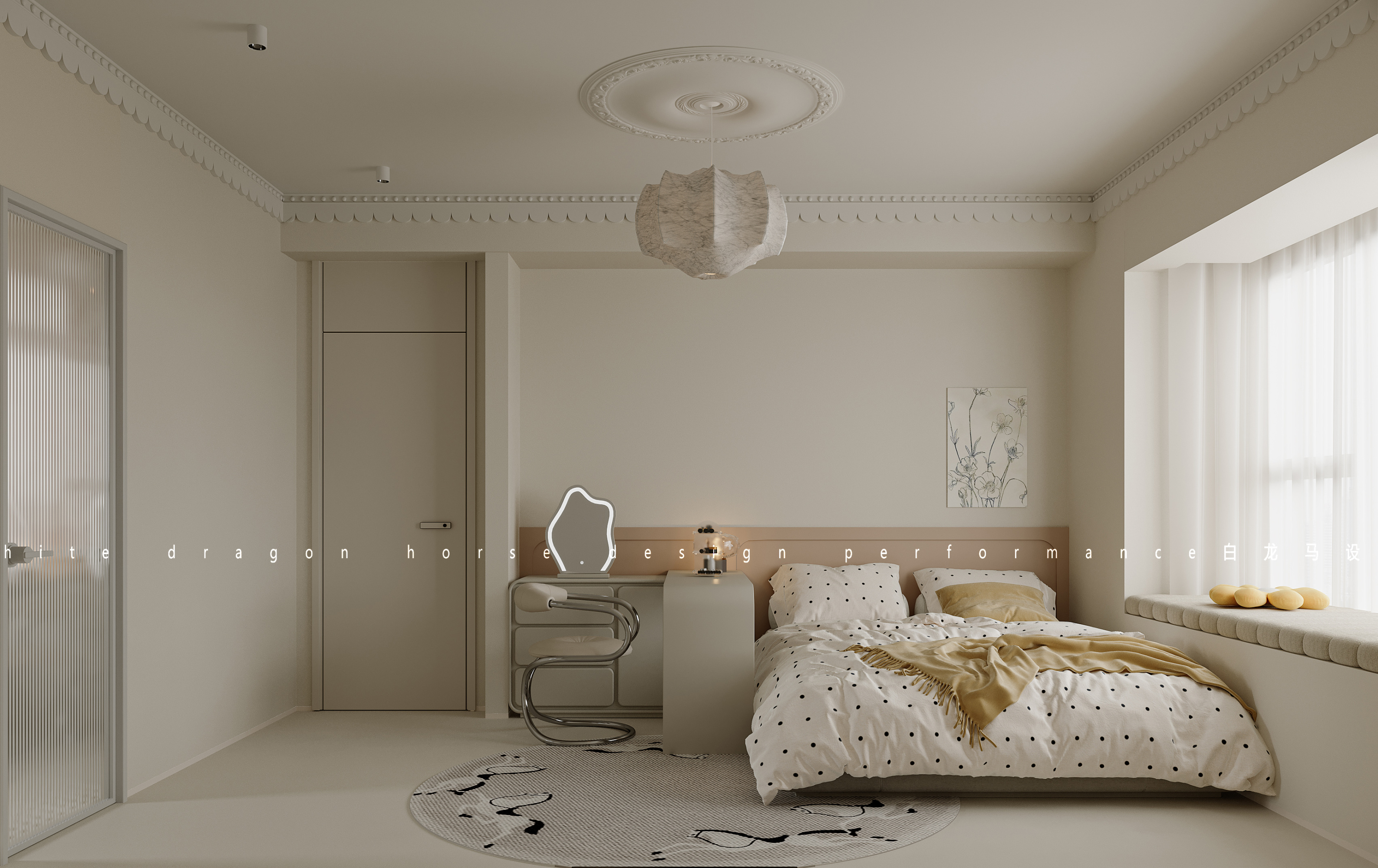 奶油中古风家装效果图[ID: 113853577]_建e效果图