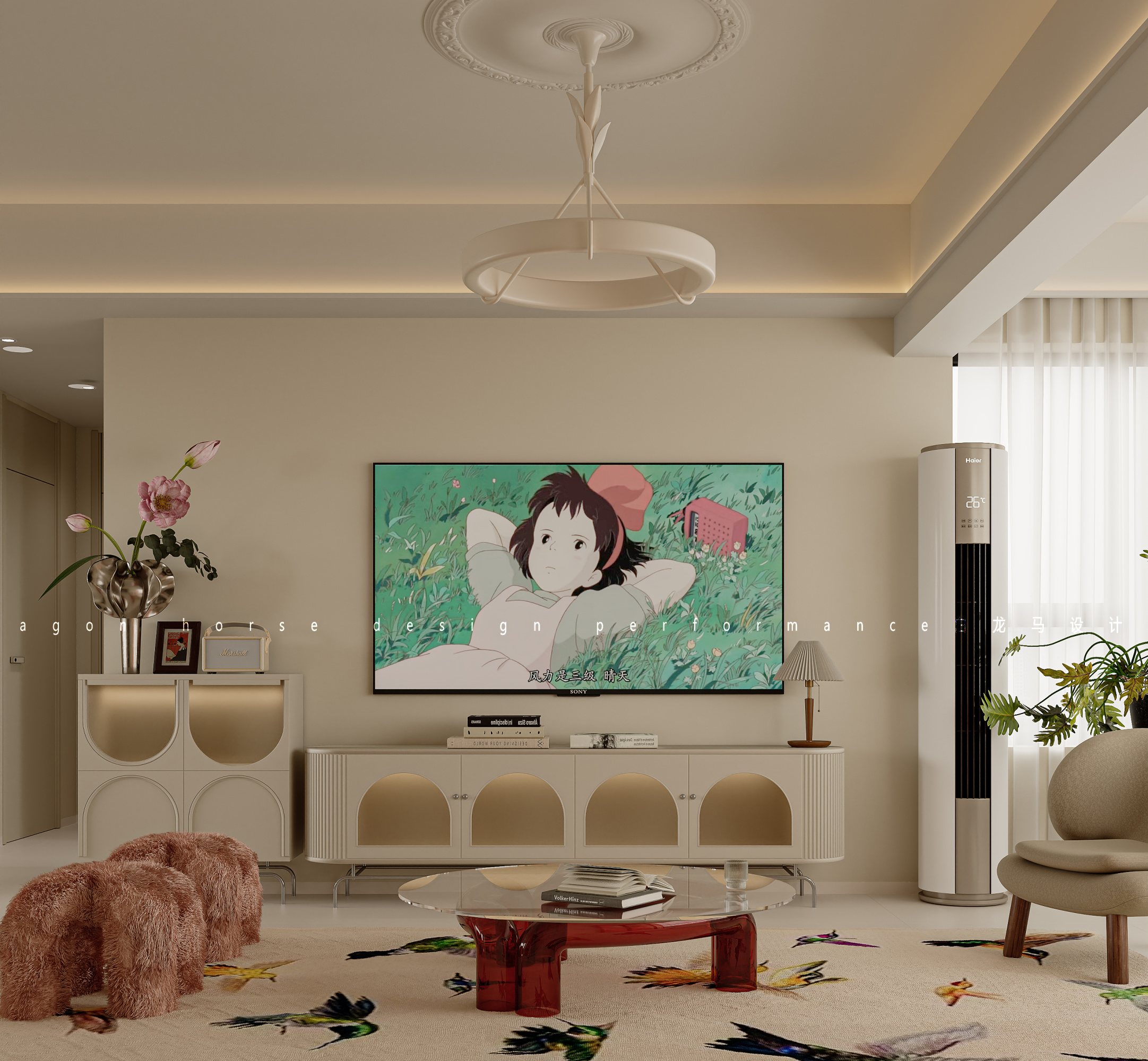 奶油中古风家装效果图[ID: 113853577]_建e效果图