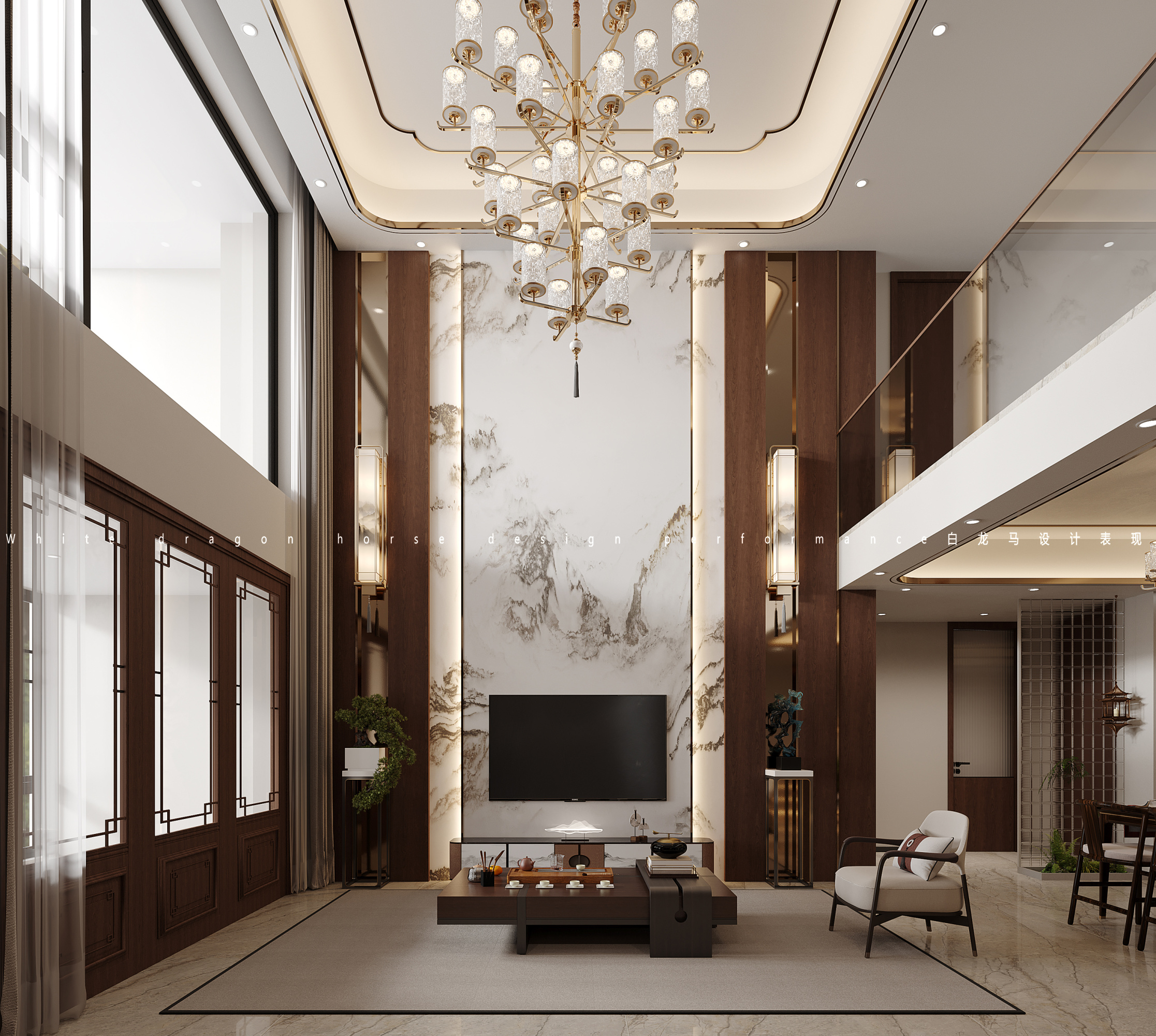 新中式别墅效果图[ID: 113853449]_建e效果图