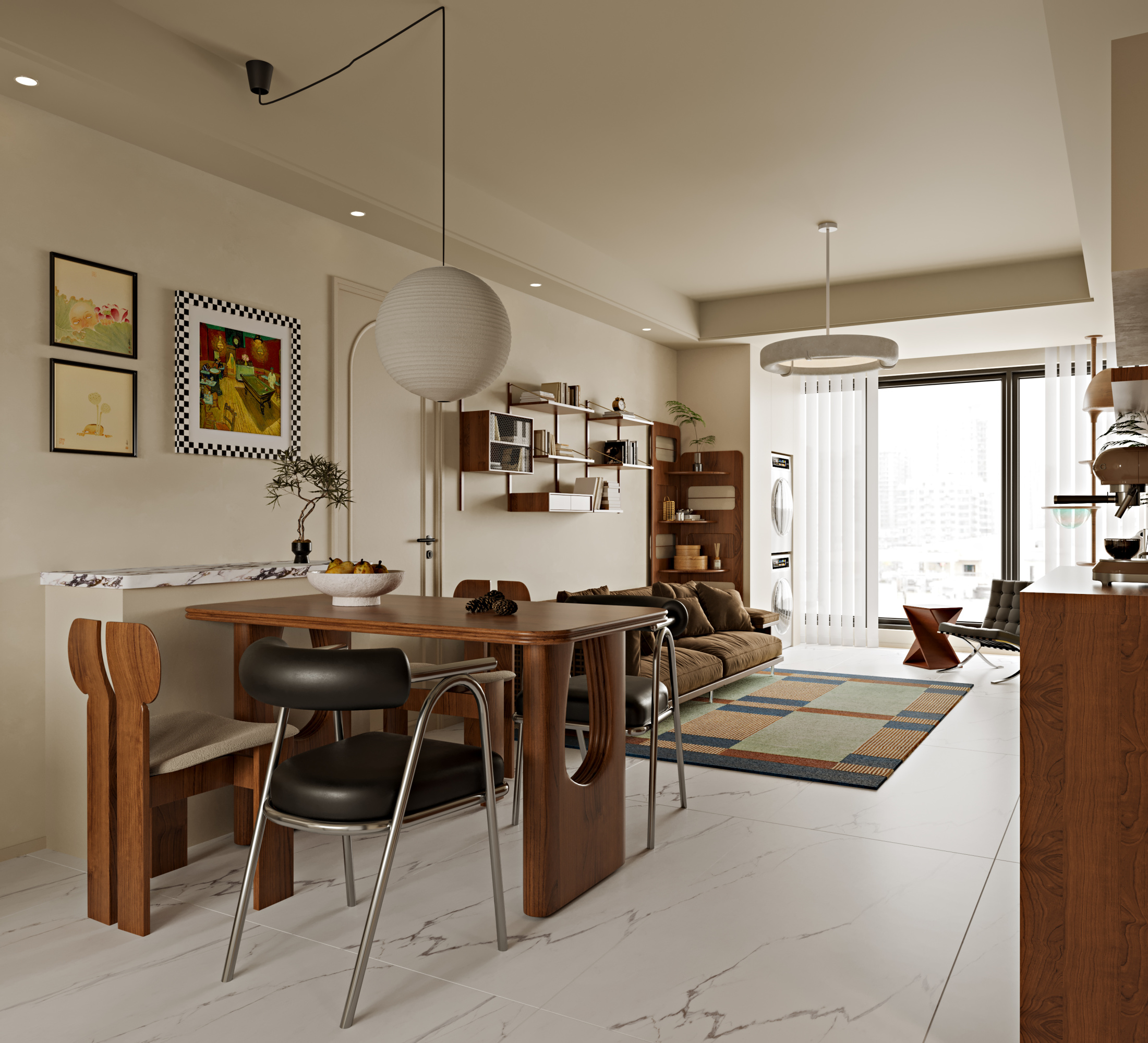 奶油中古家装效果图[ID: 113853627]_建e效果图
