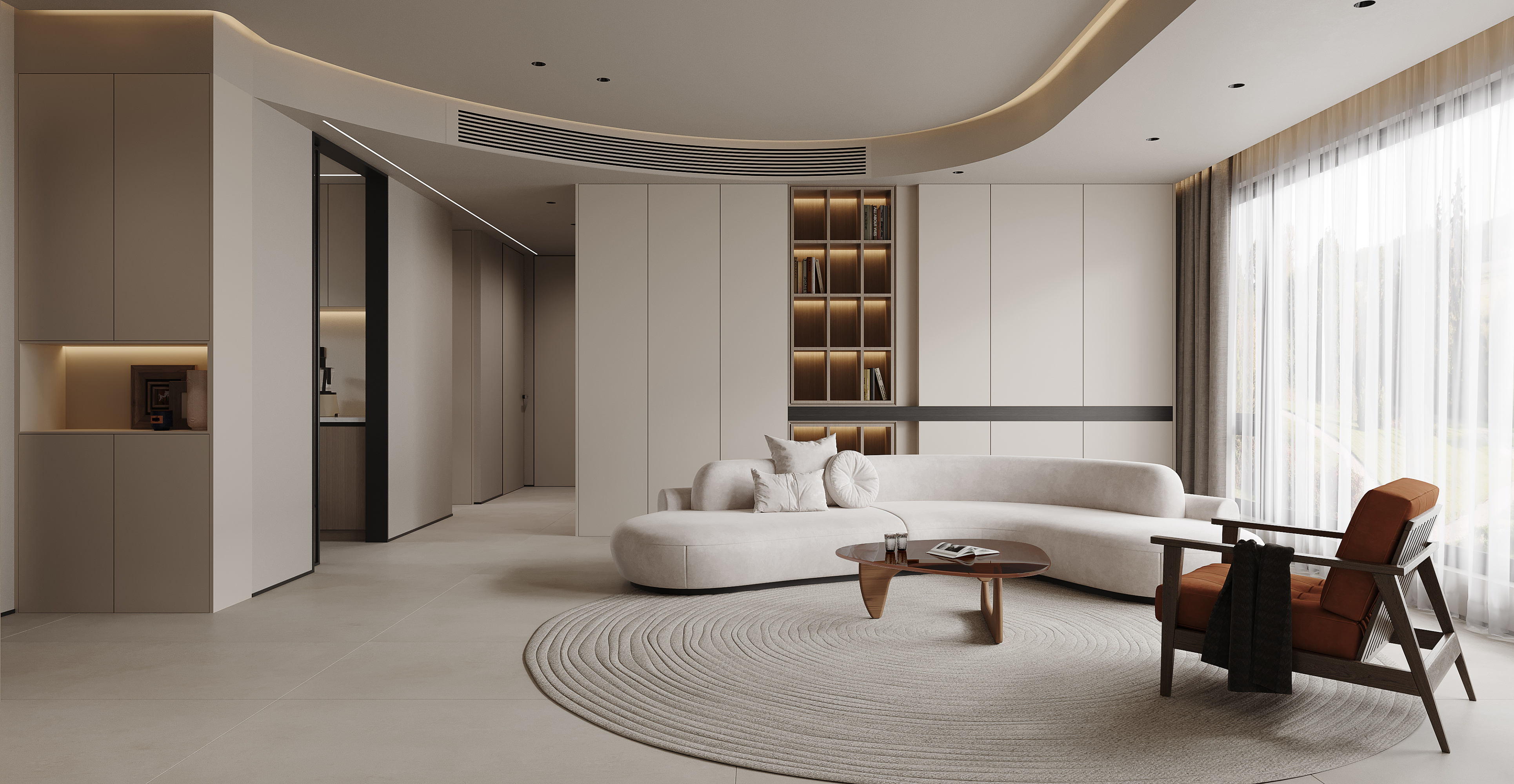 奶油极简大平层效果图[ID: 113853552]_建e效果图