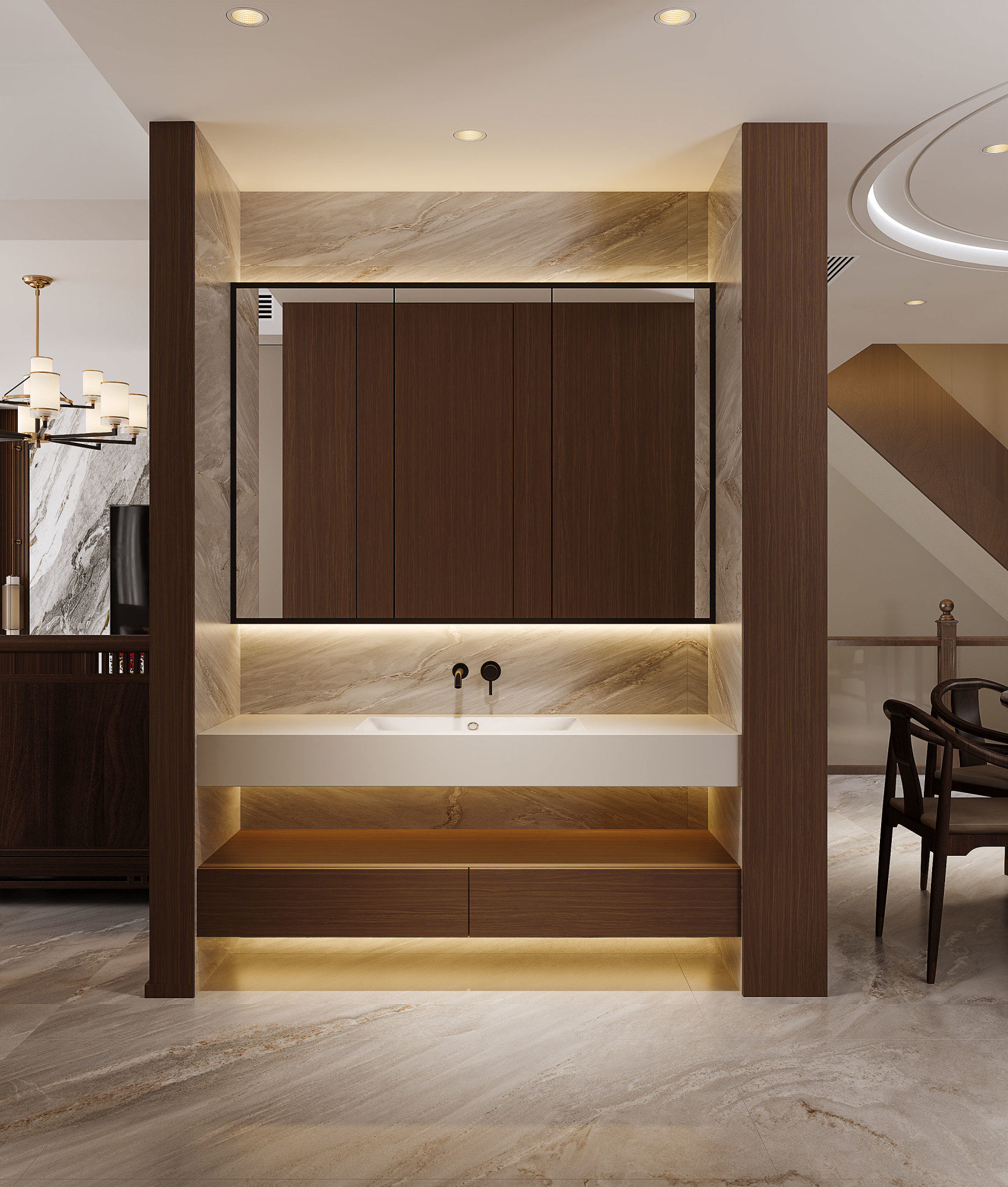 新中式别墅效果图[ID: 113788072]_建e效果图