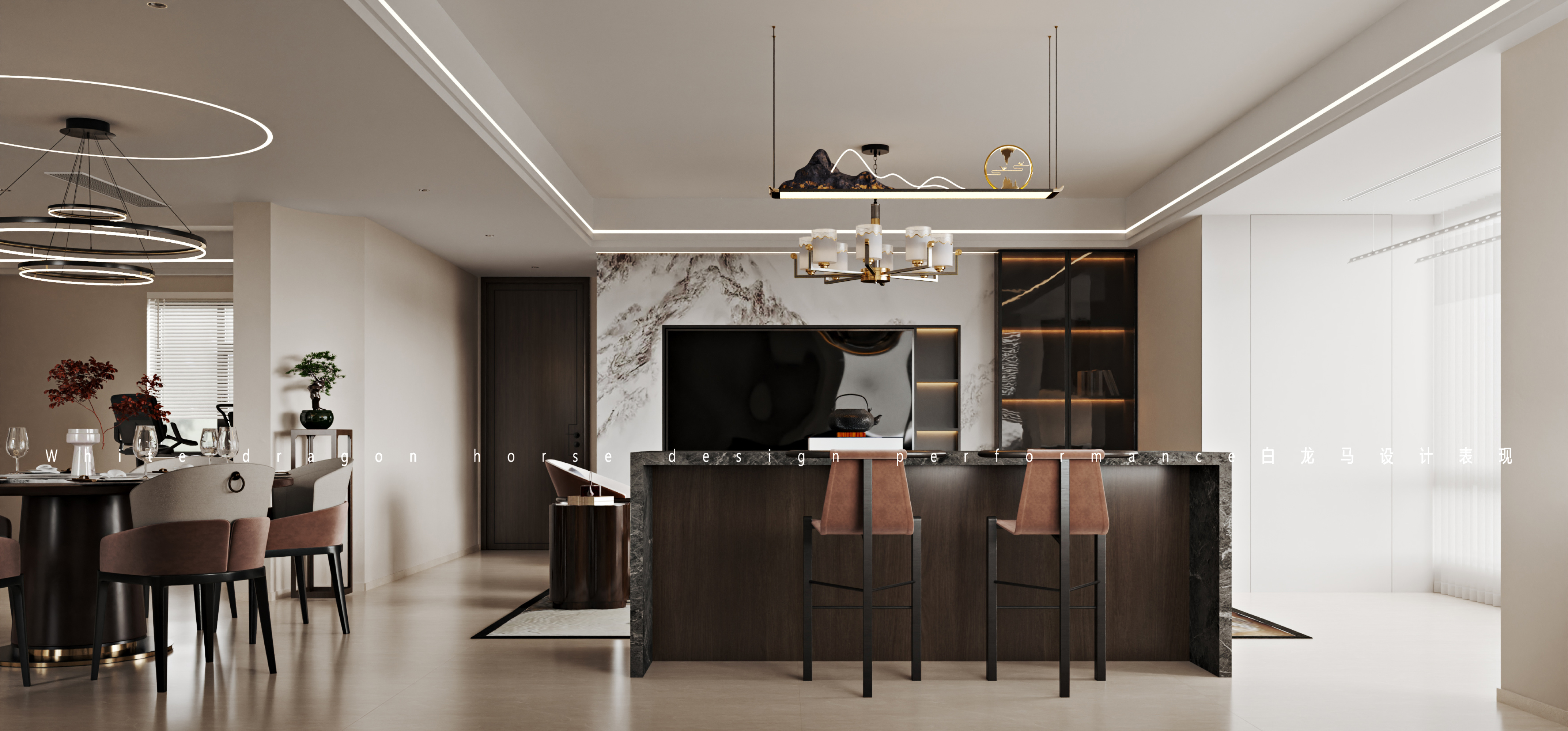 新中式客餐厅效果图[ID: 113788040]_建e效果图