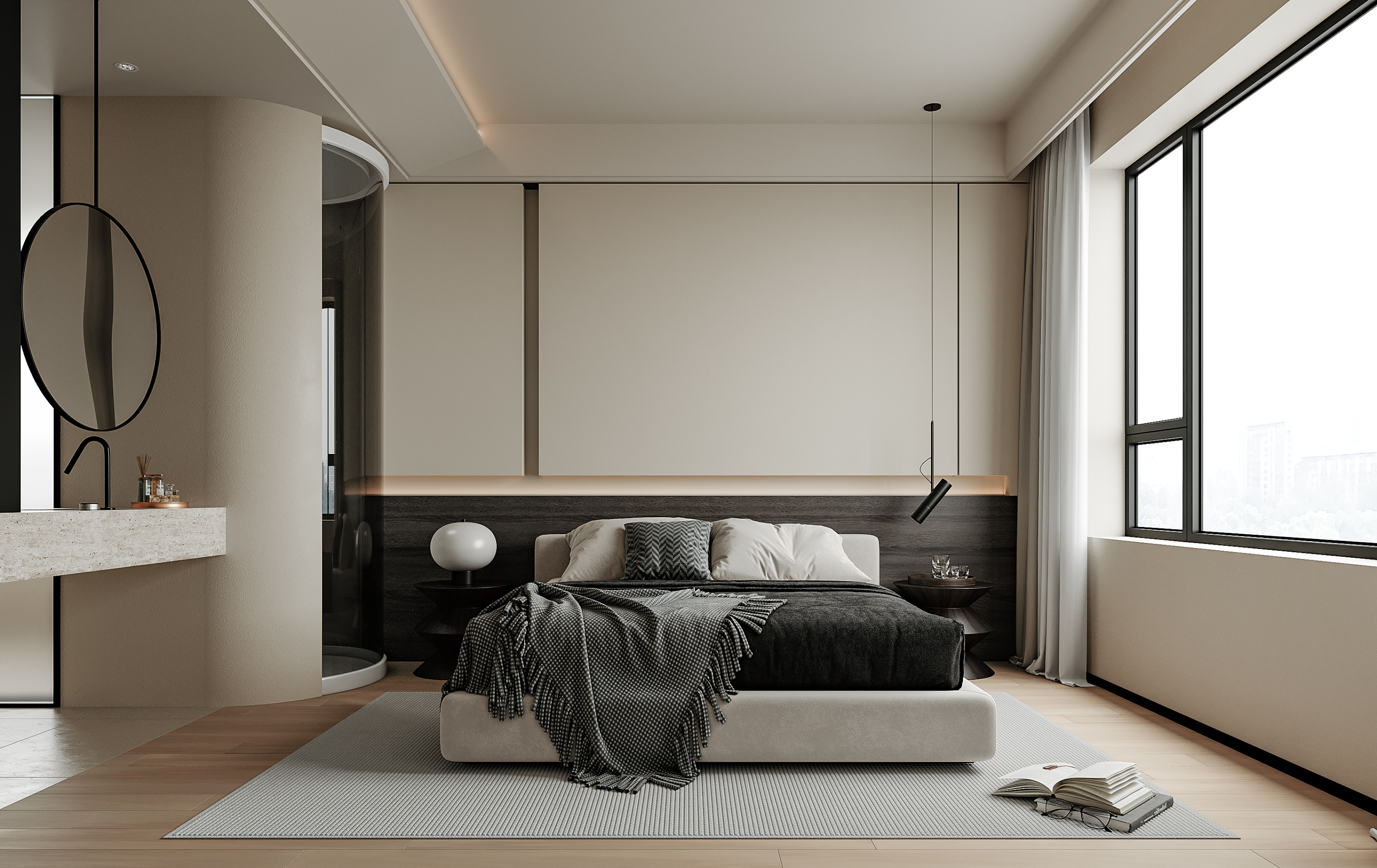 极简风大平层效果图[ID: 113787965]_建e效果图