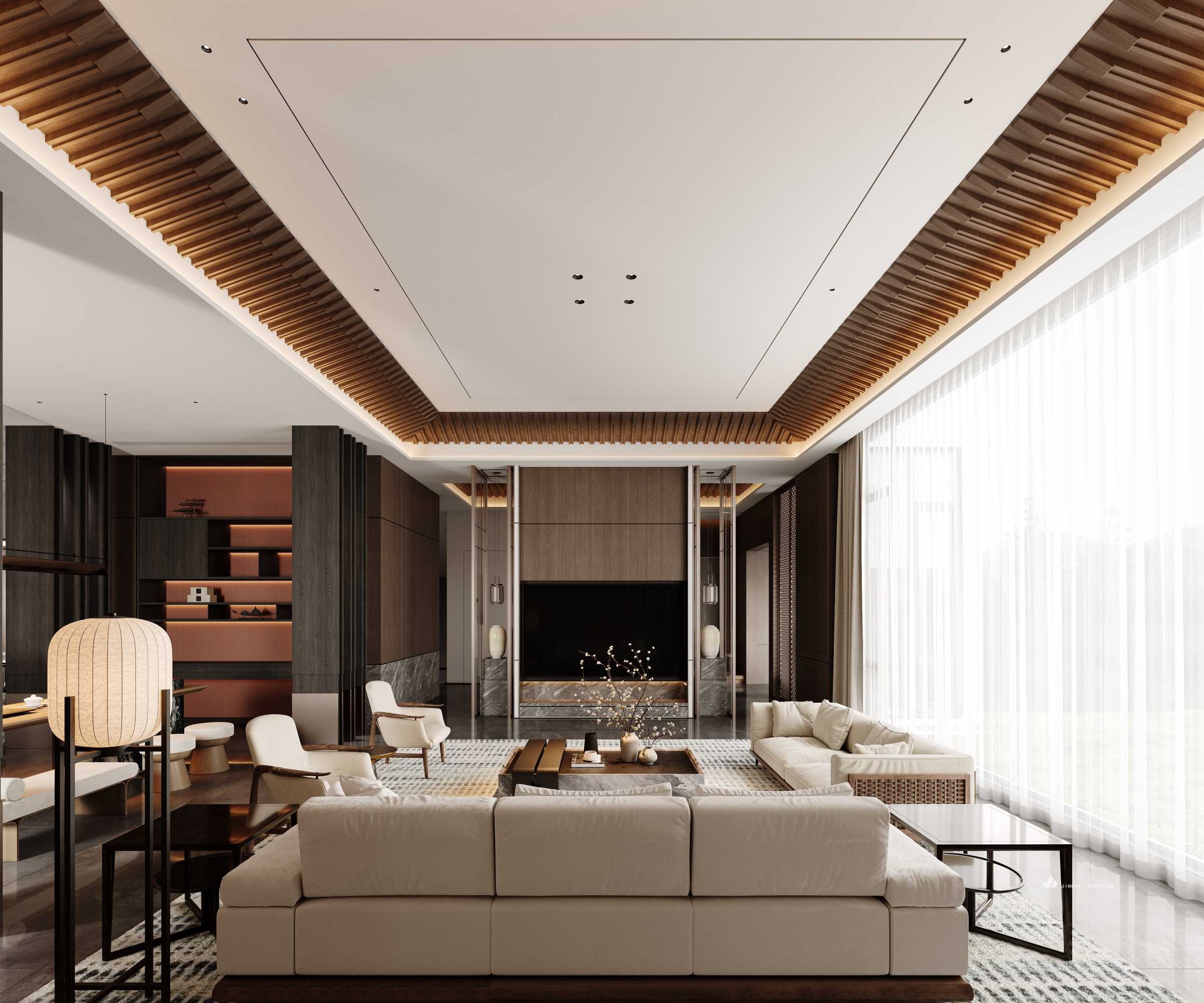 新中式别墅效果图[ID: 113788129]_建e效果图