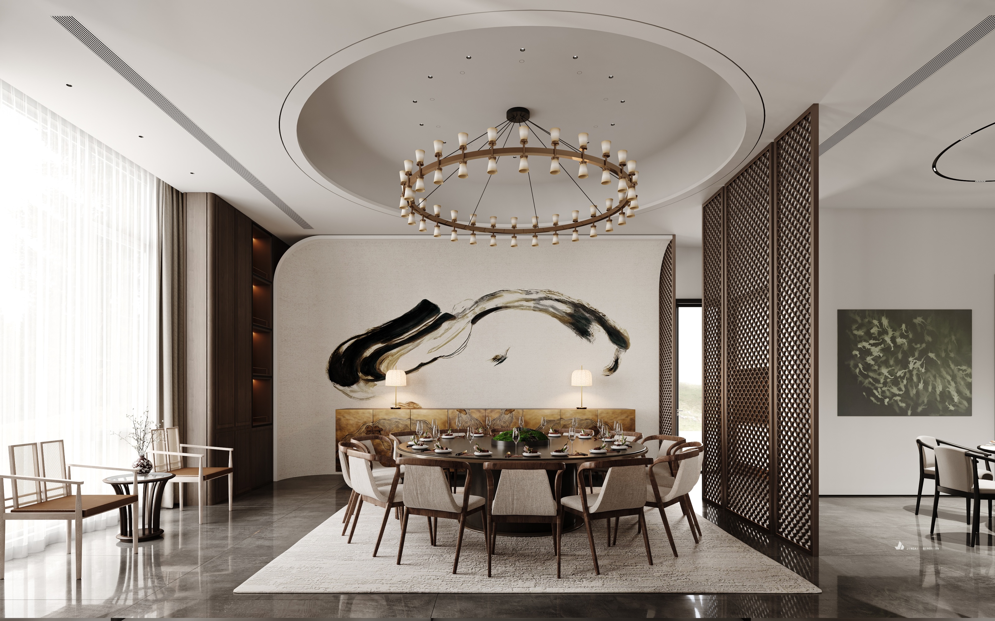 新中式别墅效果图[ID: 113788129]_建e效果图