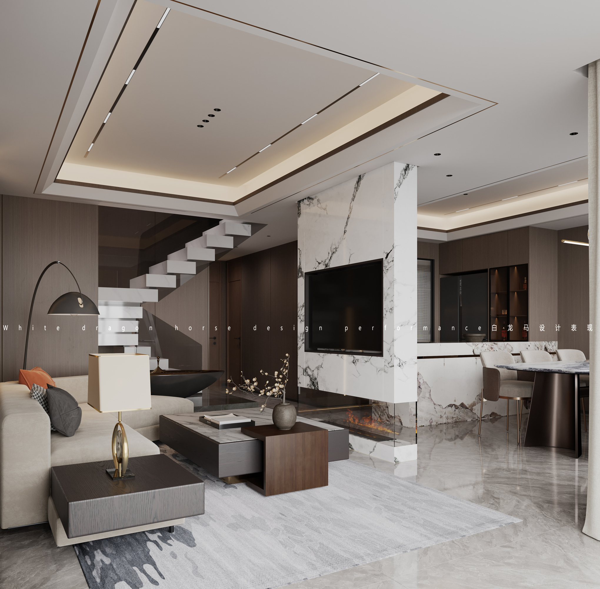 意式轻奢别墅家装效果图[ID: 113787973]_建e效果图