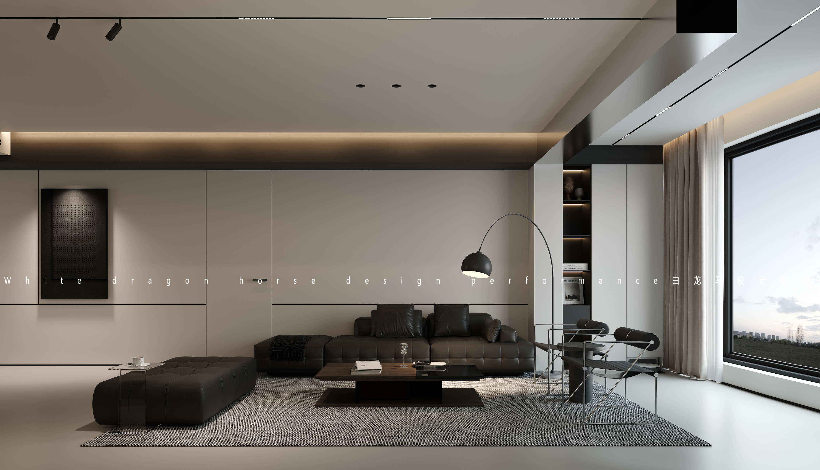现代黑白灰家装案例[ID: 113984726]_建e效果图