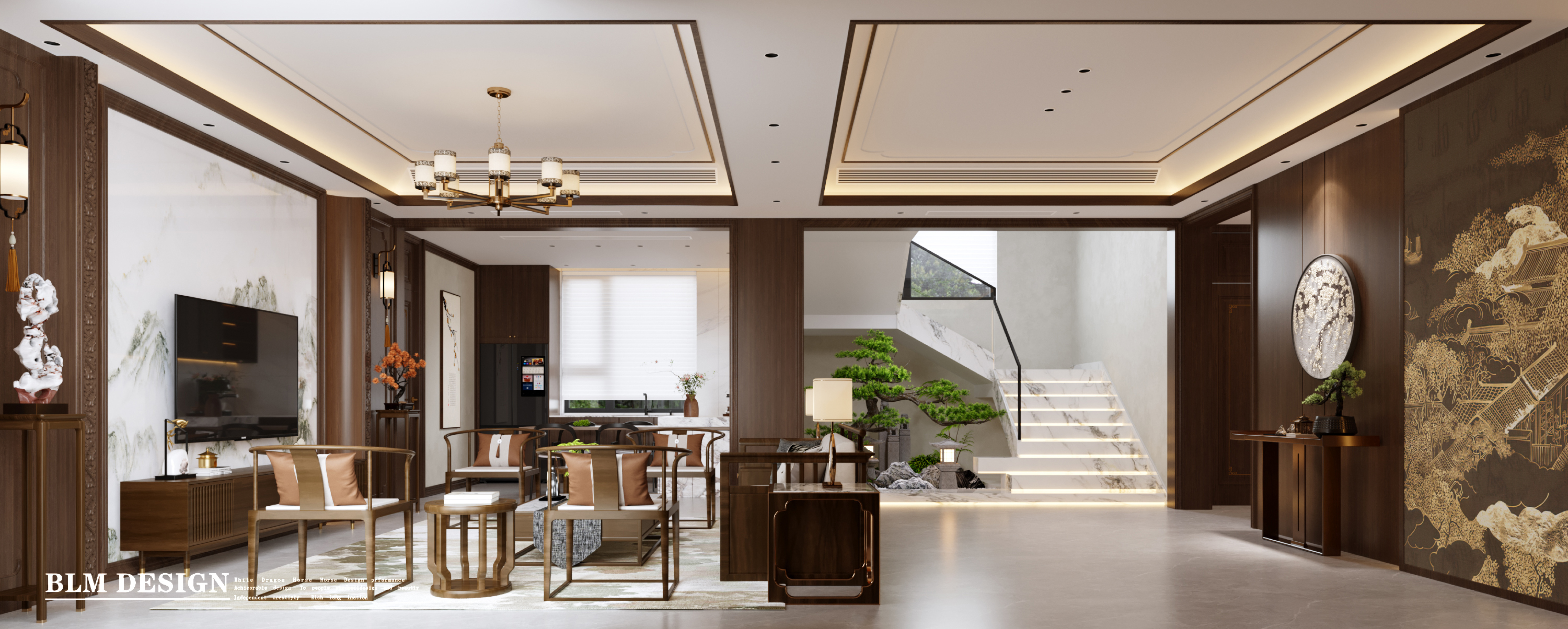 中式客餐厅——白龙马效果图[ID: 114574529]_建e效果图