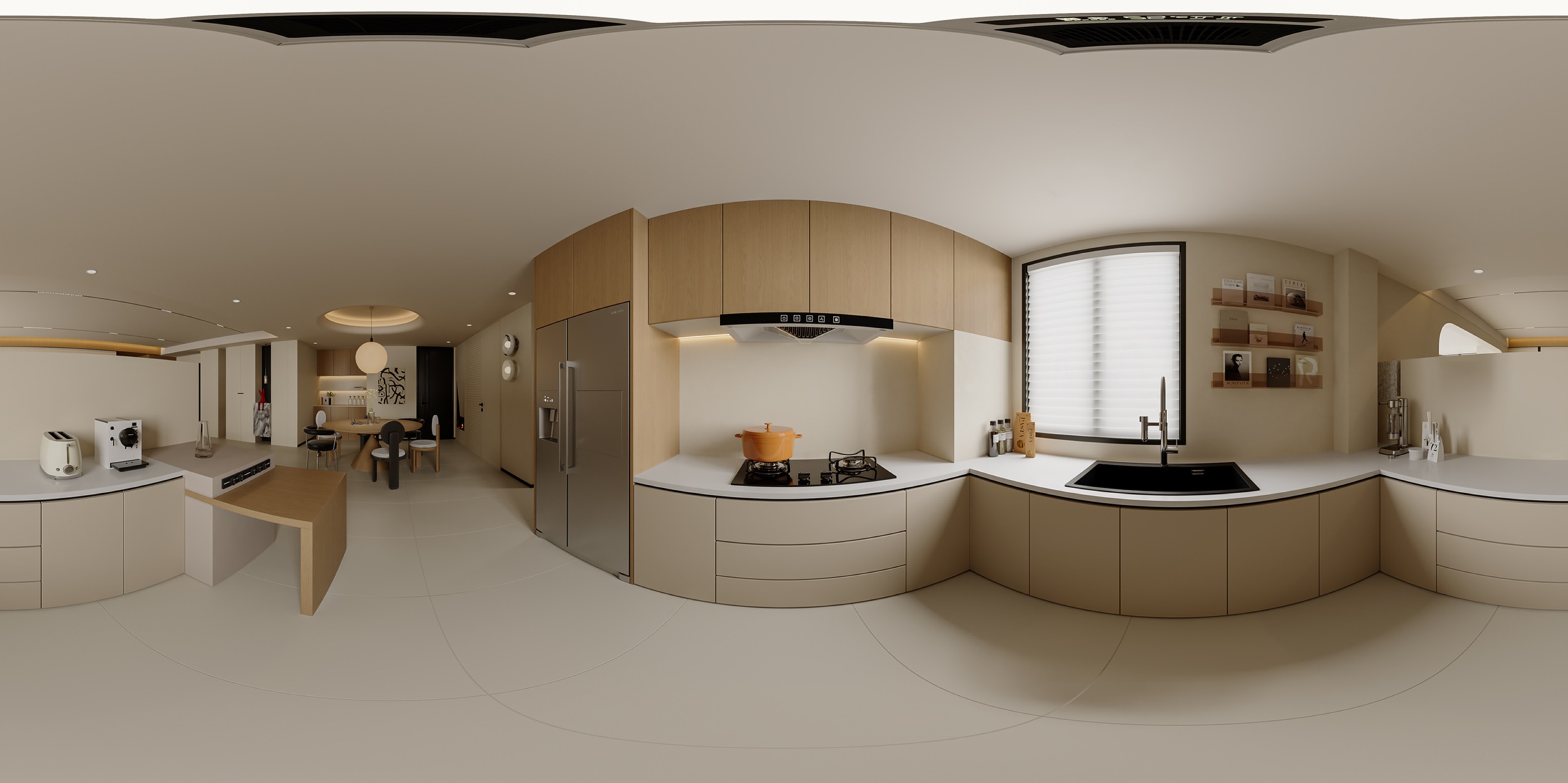 原木风客餐厅——白龙马效果图[ID: 114574580]_建e效果图