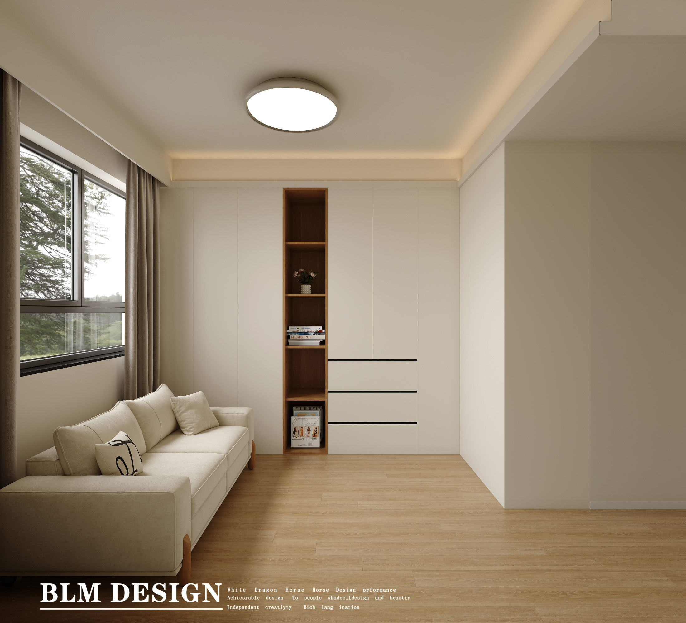 原木奶油家装效果图案例[ID: 114771015]_建e效果图