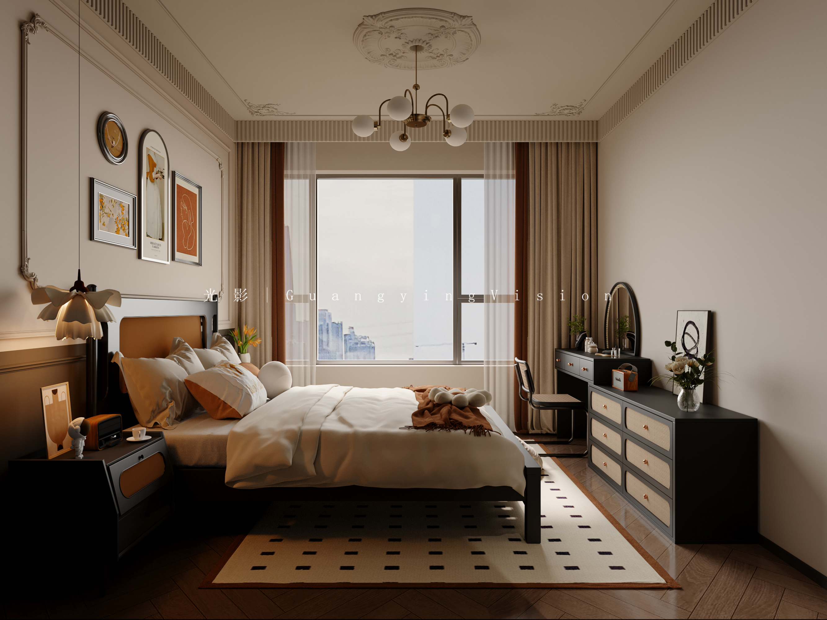 中古风家装[ID: 114377850]_建e效果图