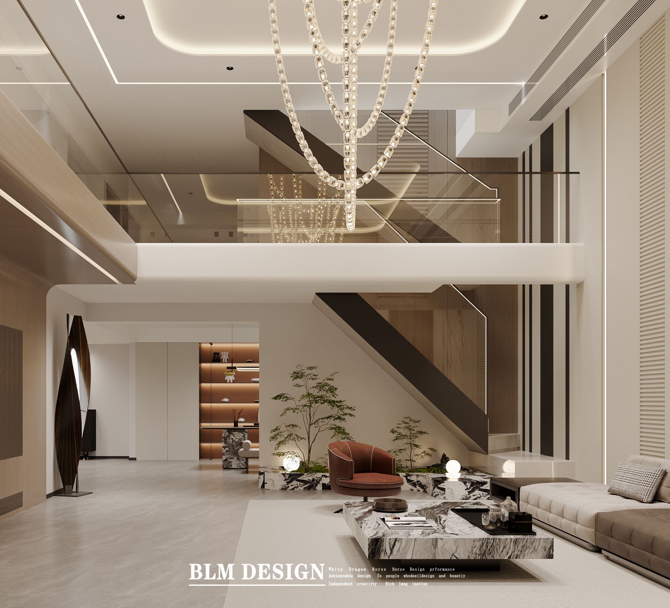 挑空别墅案例[ID: 114312410]_建e效果图