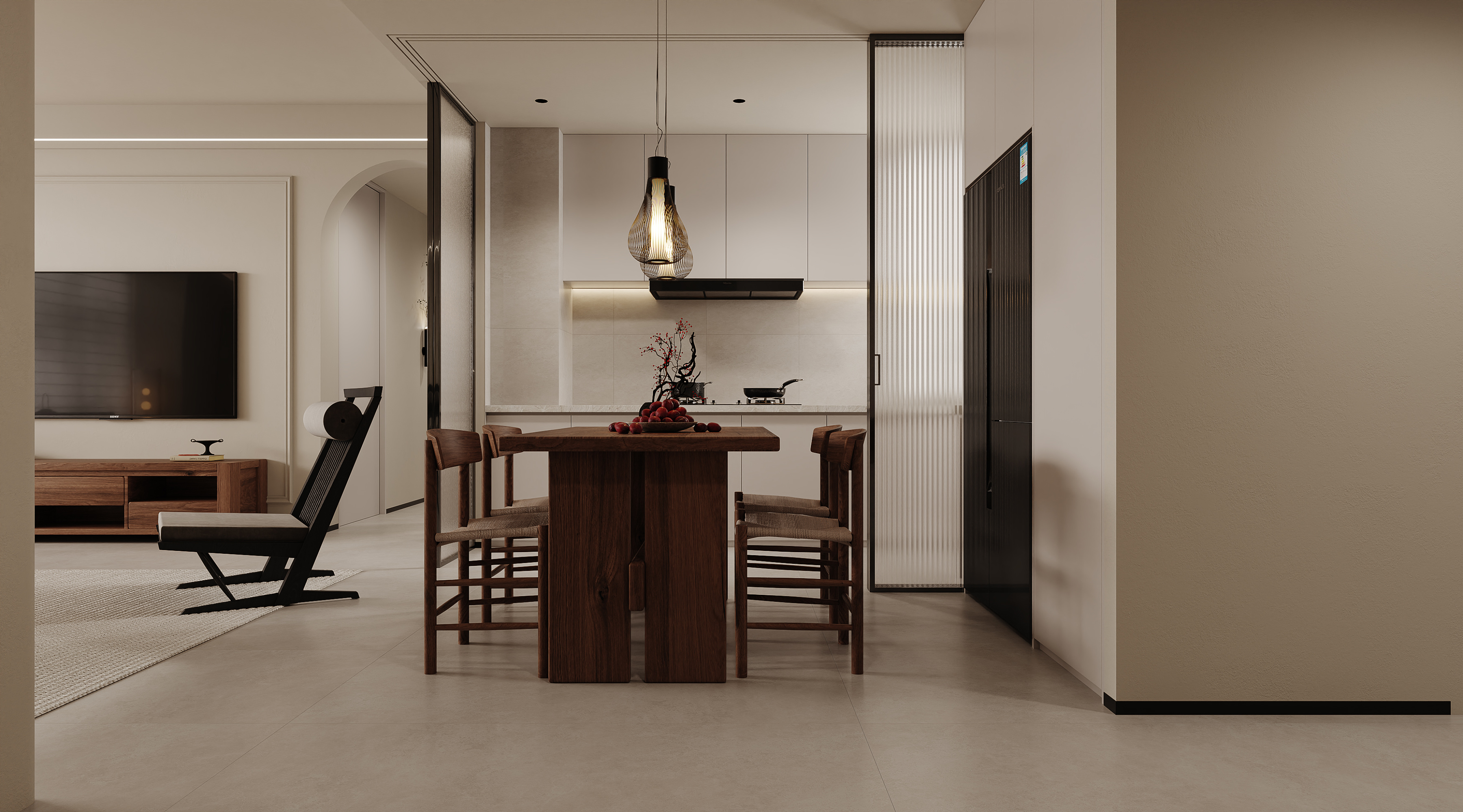 现代简约风平层设计[ID: 114508893]_建e效果图