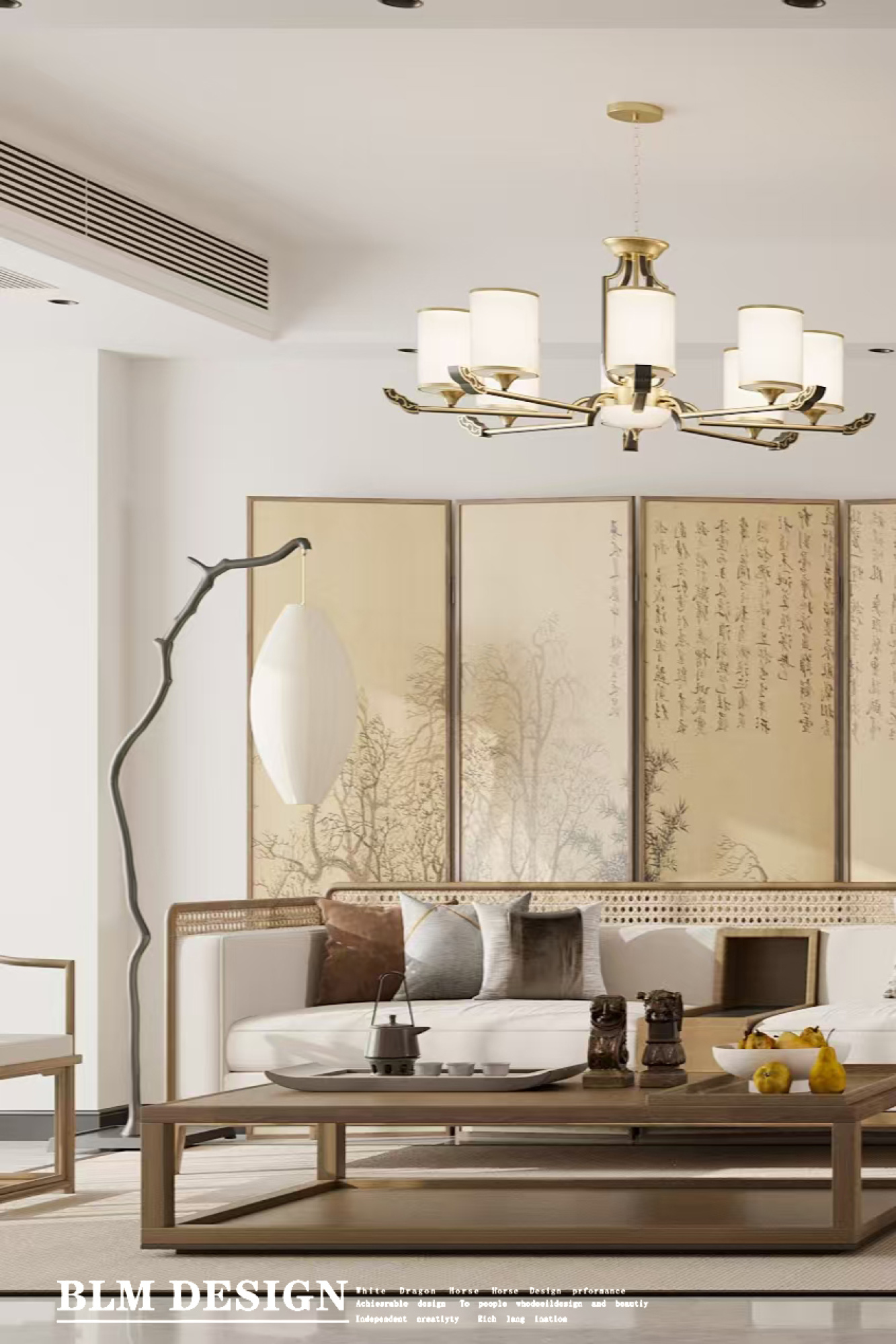 新中式家装设计案例[ID: 114443356]_建e效果图