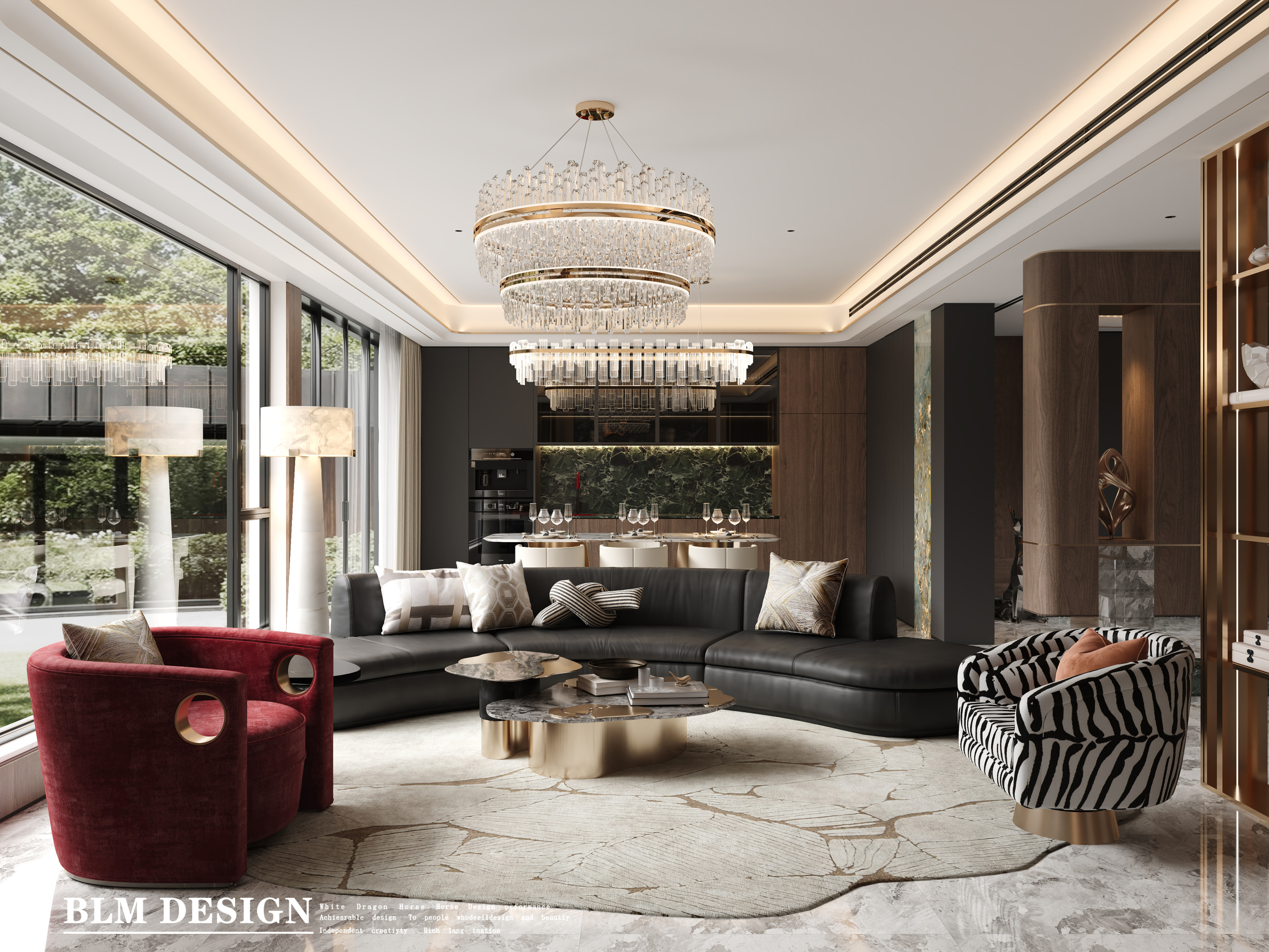 现代轻奢别墅家装设计案例[ID: 114443439]_建e效果图