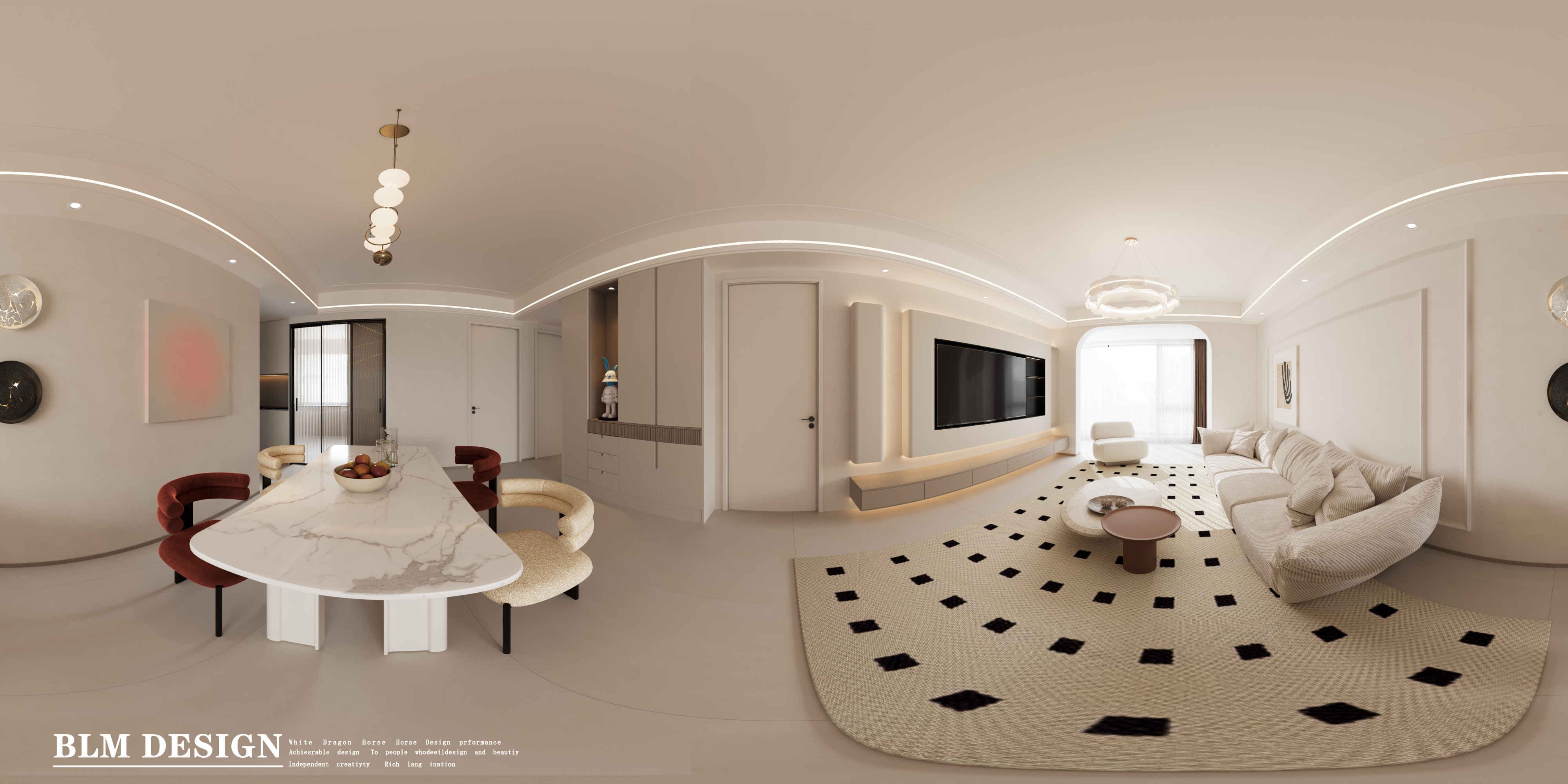 奶油风家装设计案例[ID: 115164177]_建e效果图