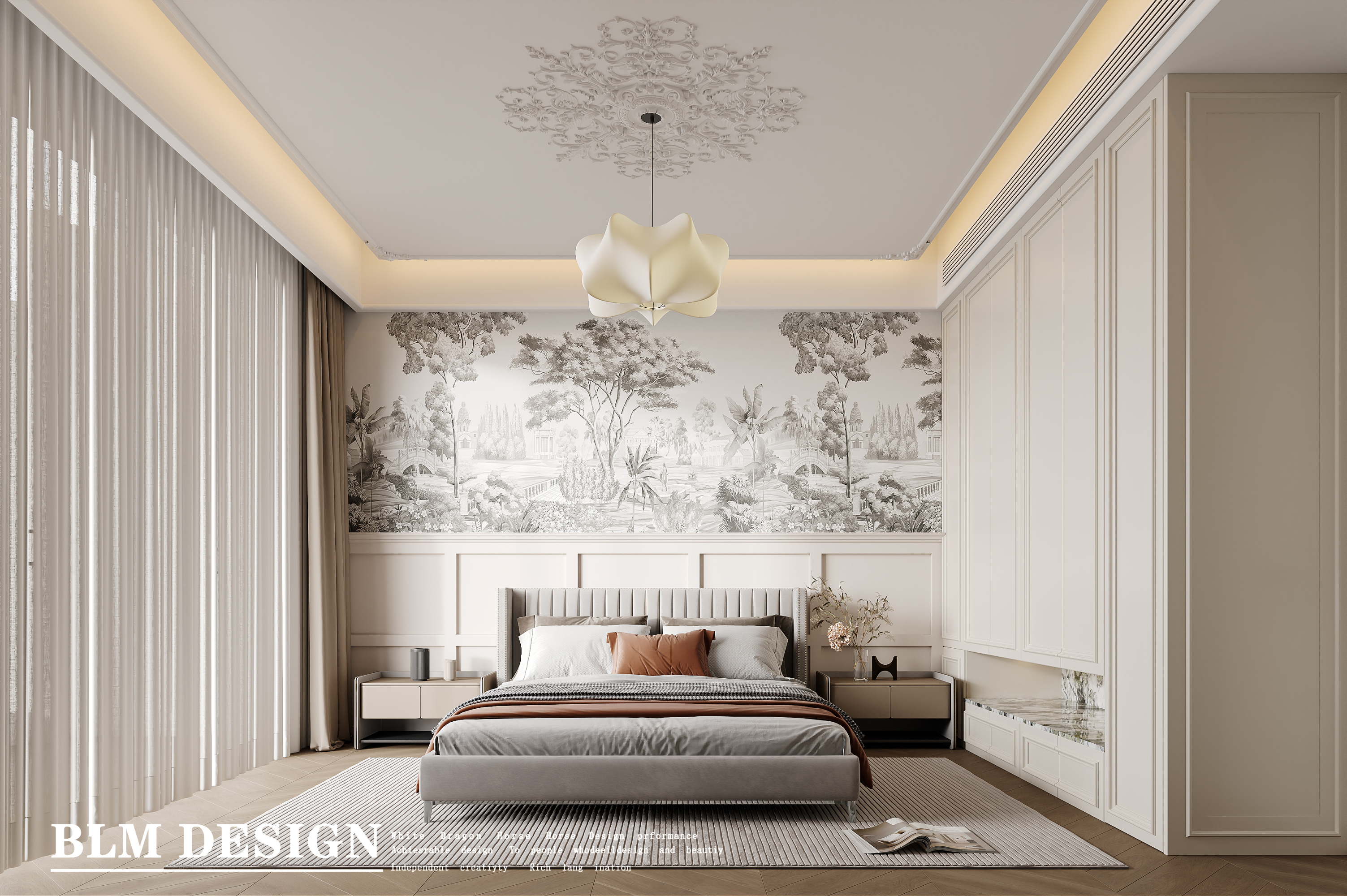 法式轻奢别墅案例——白龙马效果图[ID: 115164355]_建e效果图