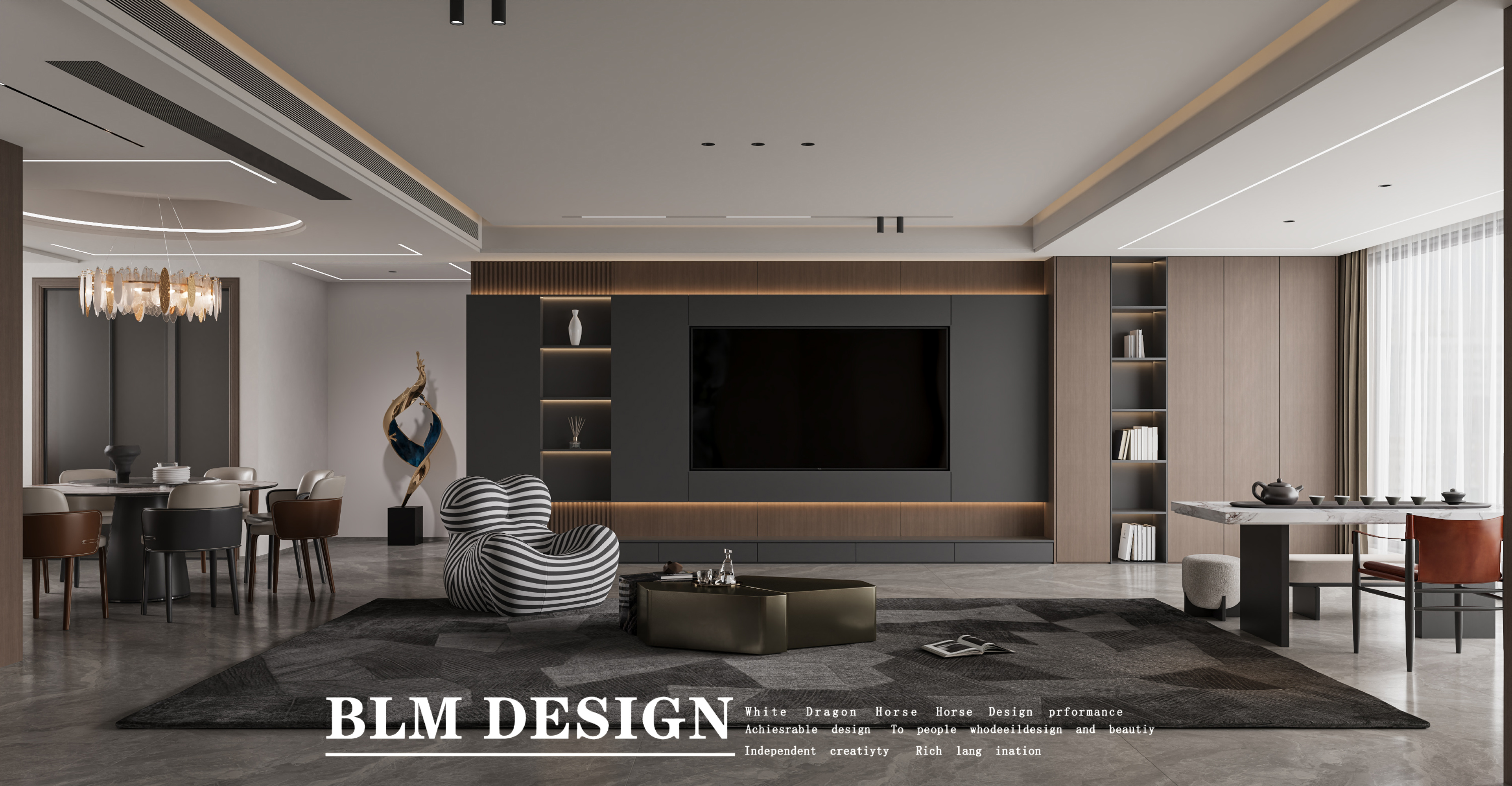 意式轻奢-白龙马效果图[ID: 115098673]_建e效果图
