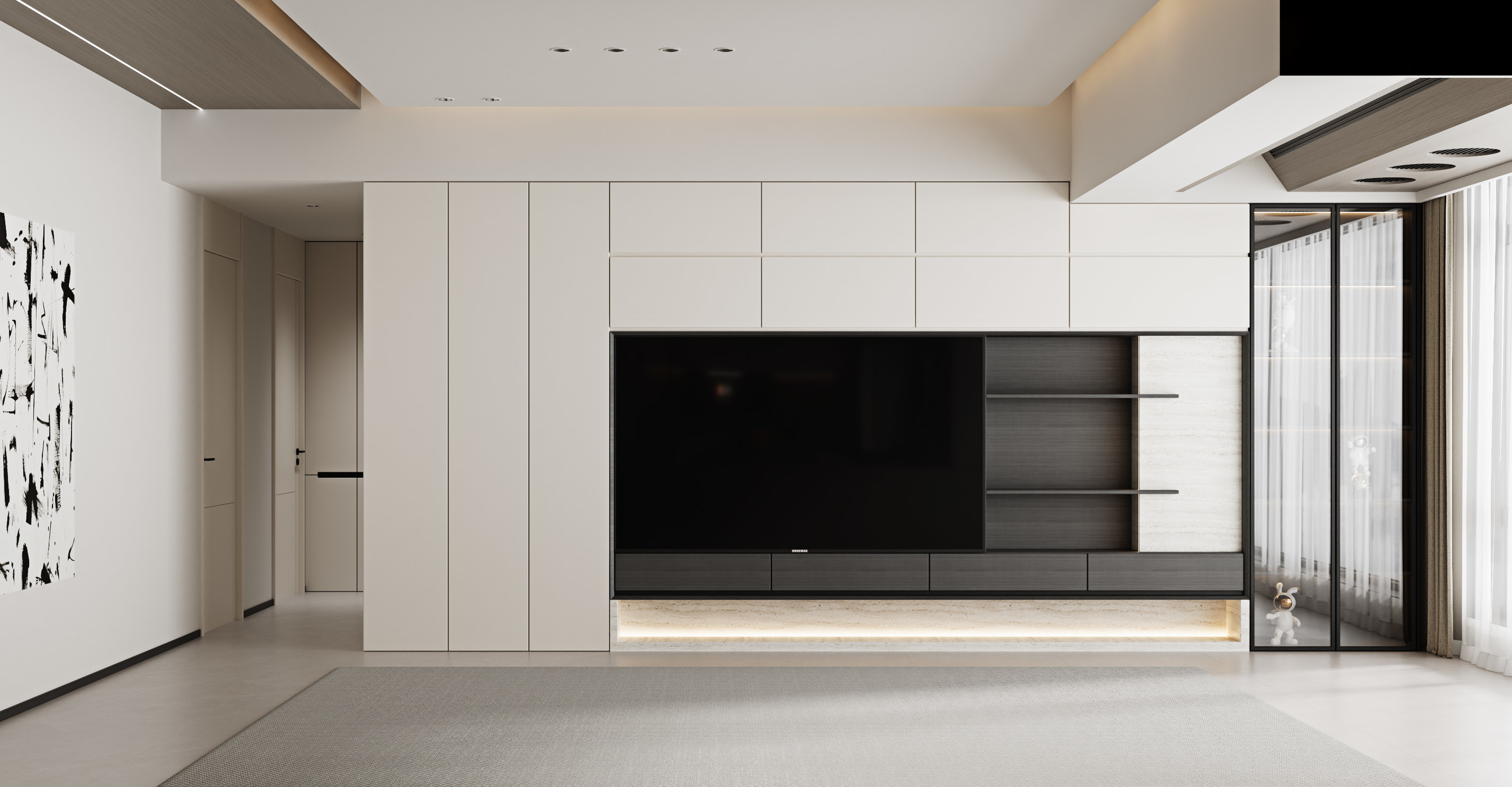 现代简约黑白灰-白龙马效果图[ID: 115295324]_建e效果图